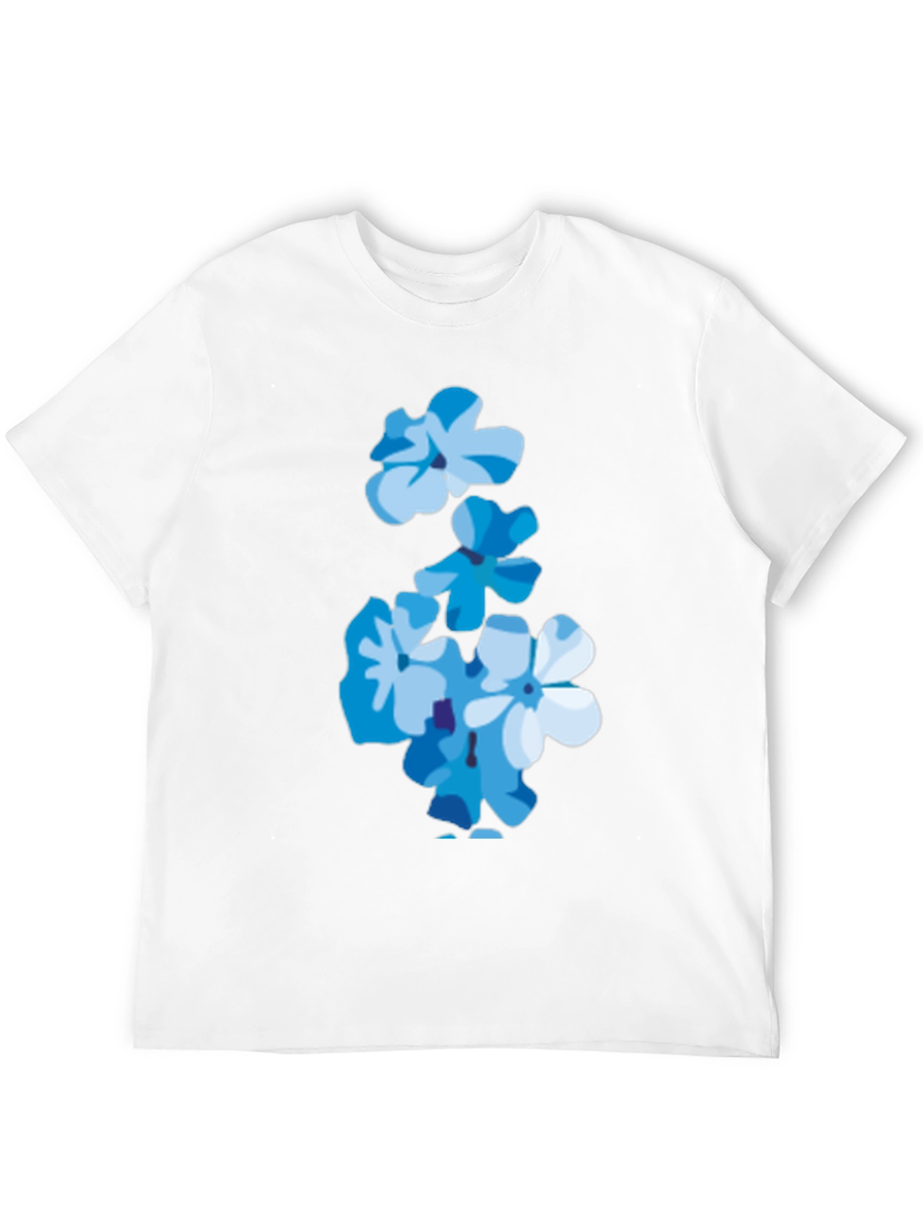 Floral Print Tee - Trendy Blue Flower T-Shirt