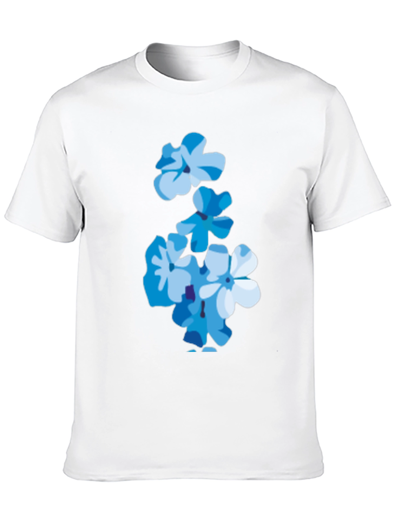 Floral Print Tee - Trendy Blue Flower T-Shirt