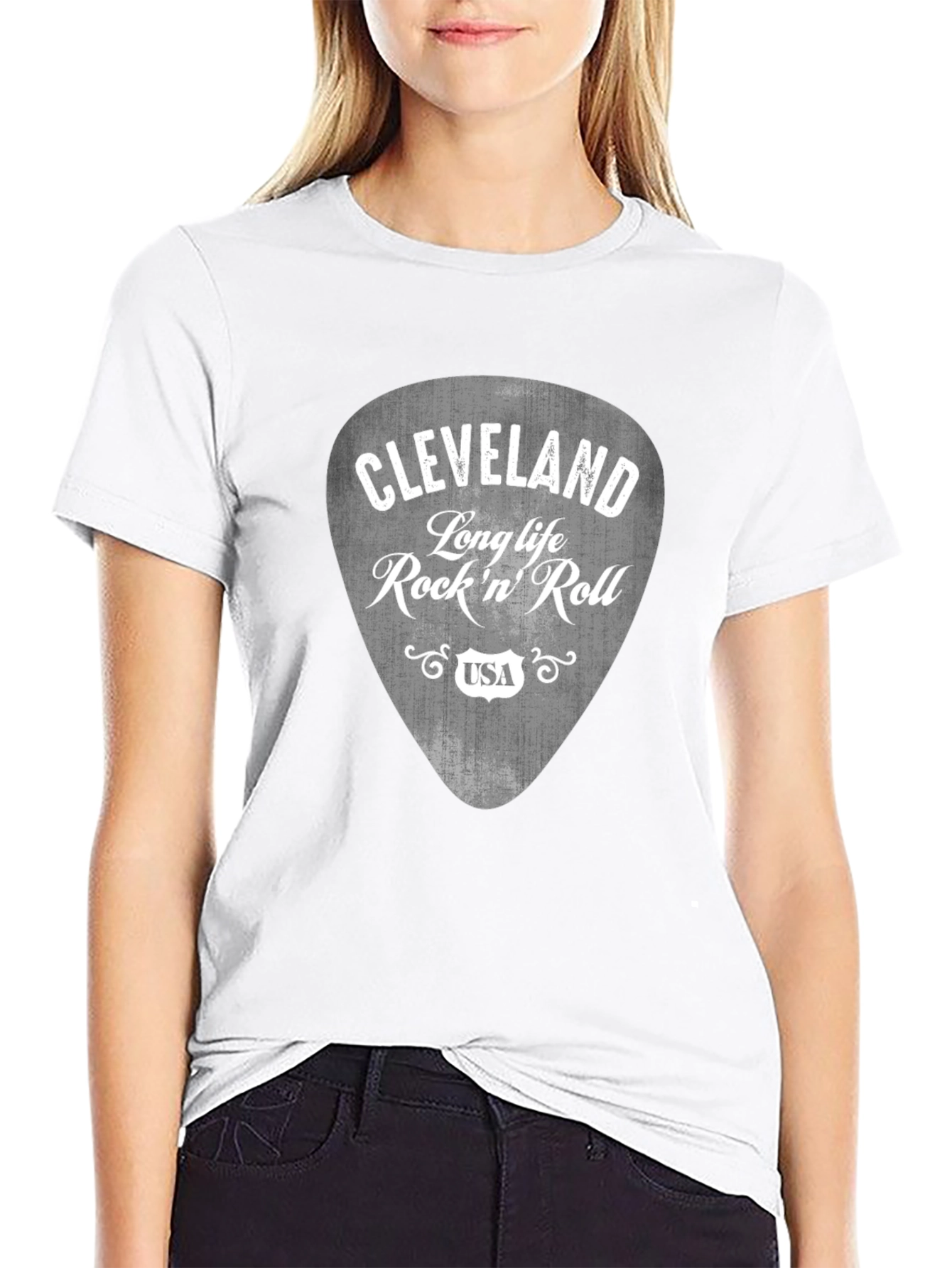 Cleveland Rock n Roll Guitar Pick Graphic T-Shirt