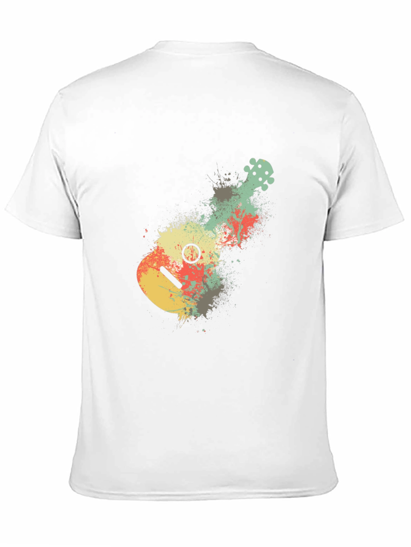 Ukulele Splash Graphic Tee - Black Cotton Casual