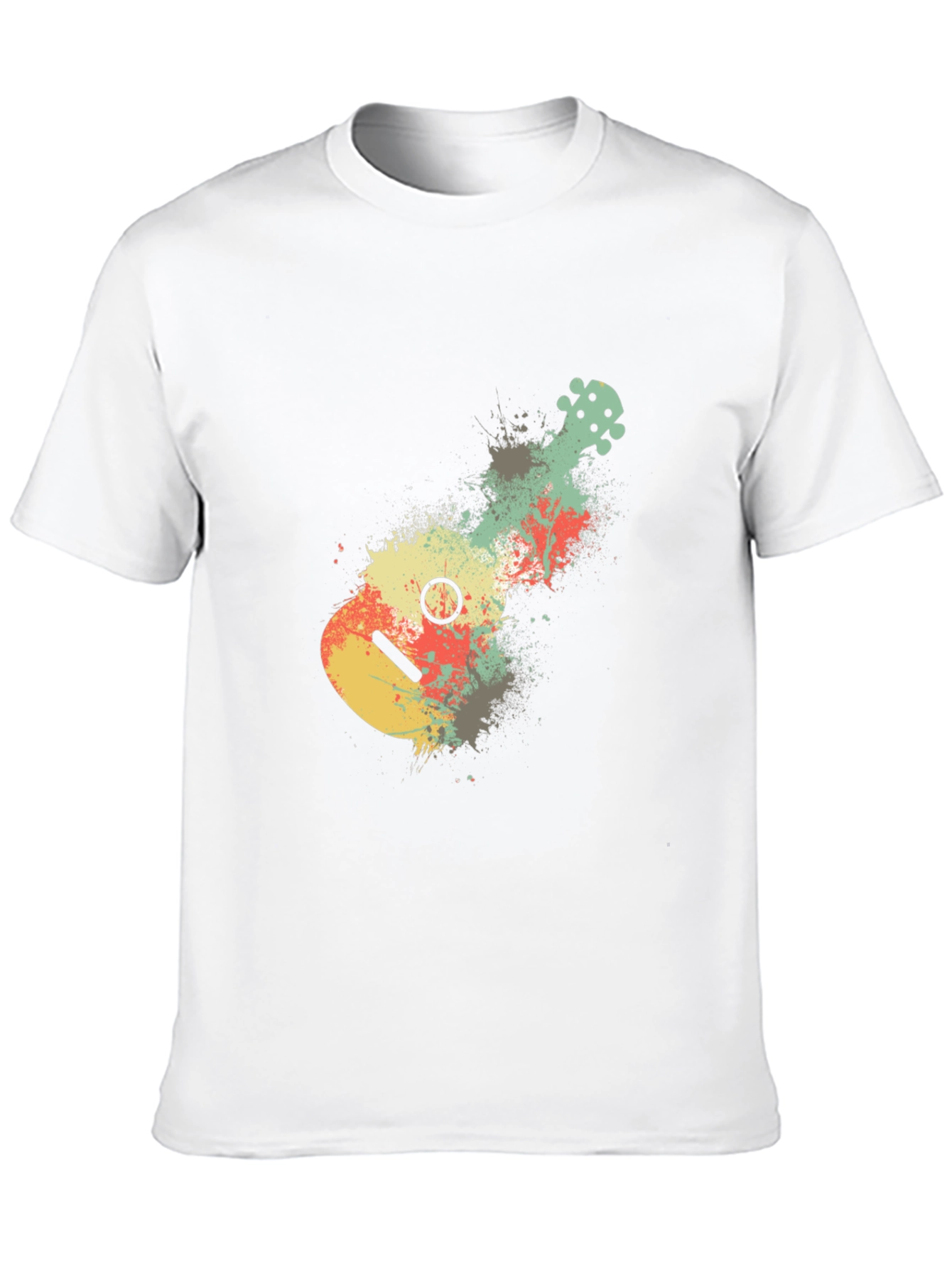 Ukulele Splash Graphic Tee - Black Cotton Casual