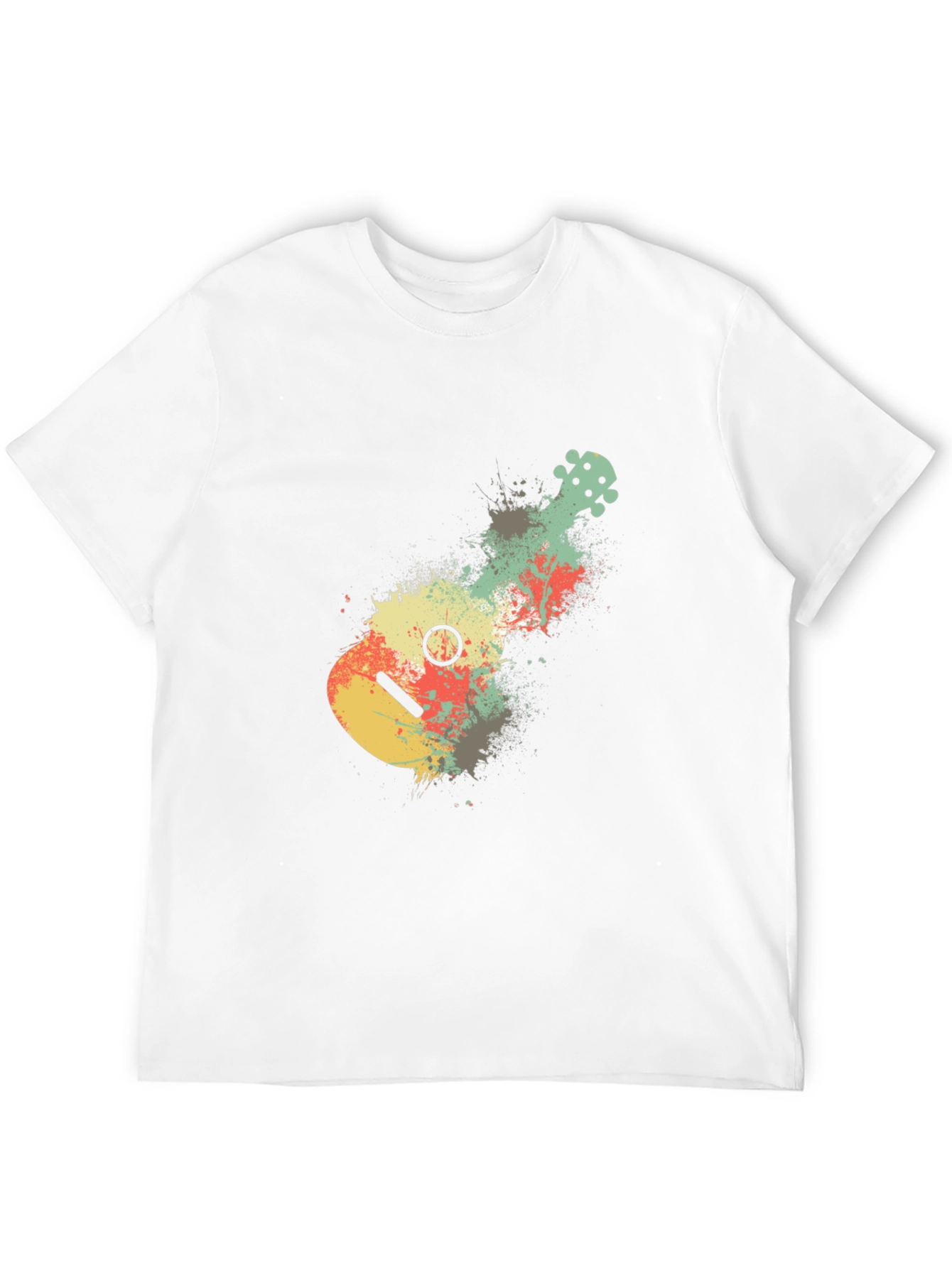 Ukulele Splash Graphic Tee - Black Cotton Casual