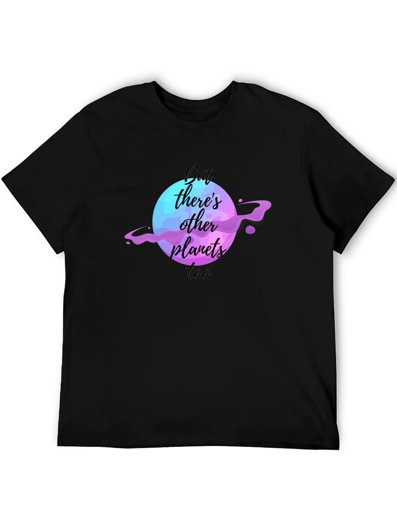 Other Planets Graphic Tee - Black Cotton Casual
