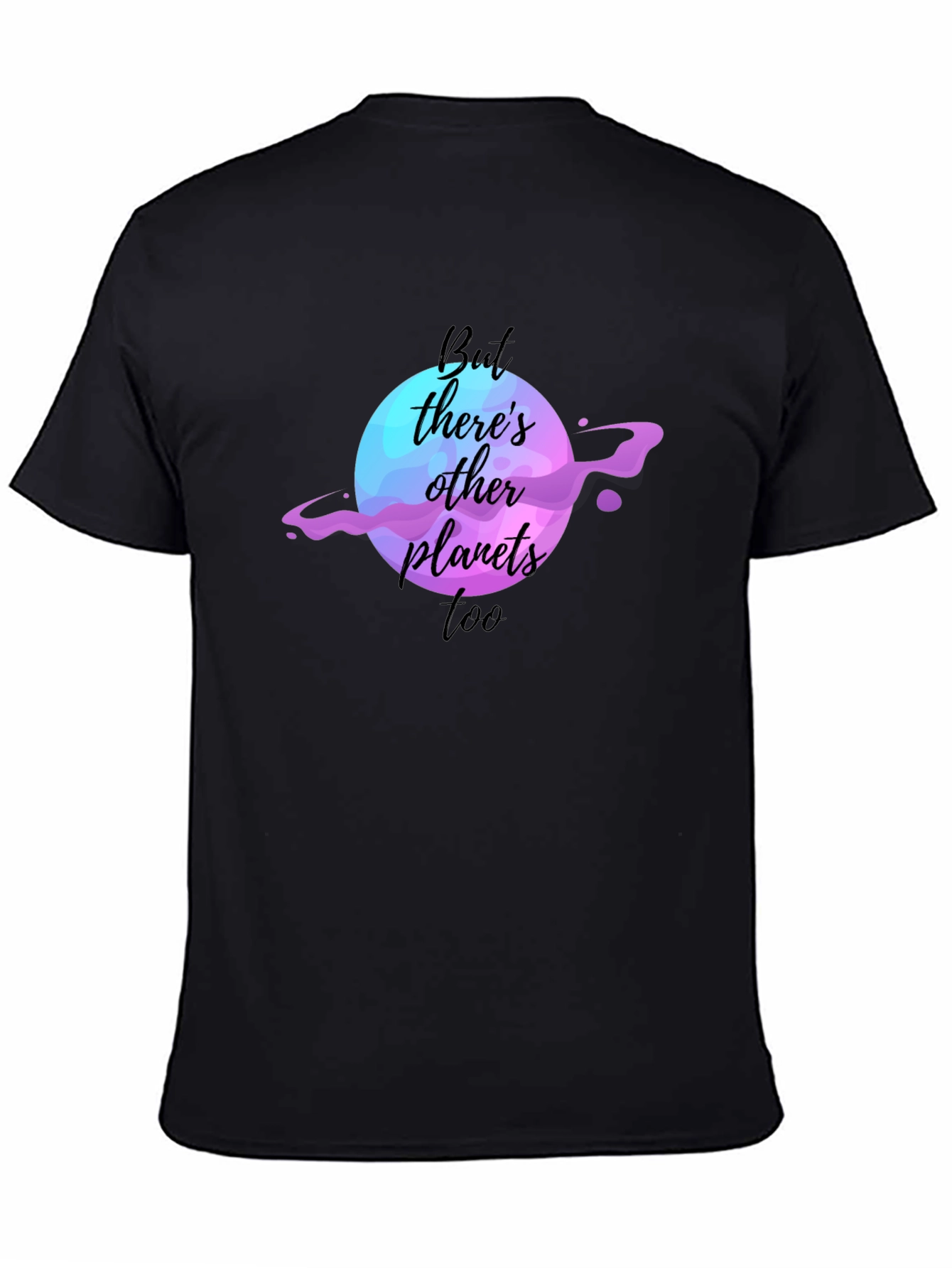 Other Planets Graphic Tee - Black Cotton Casual