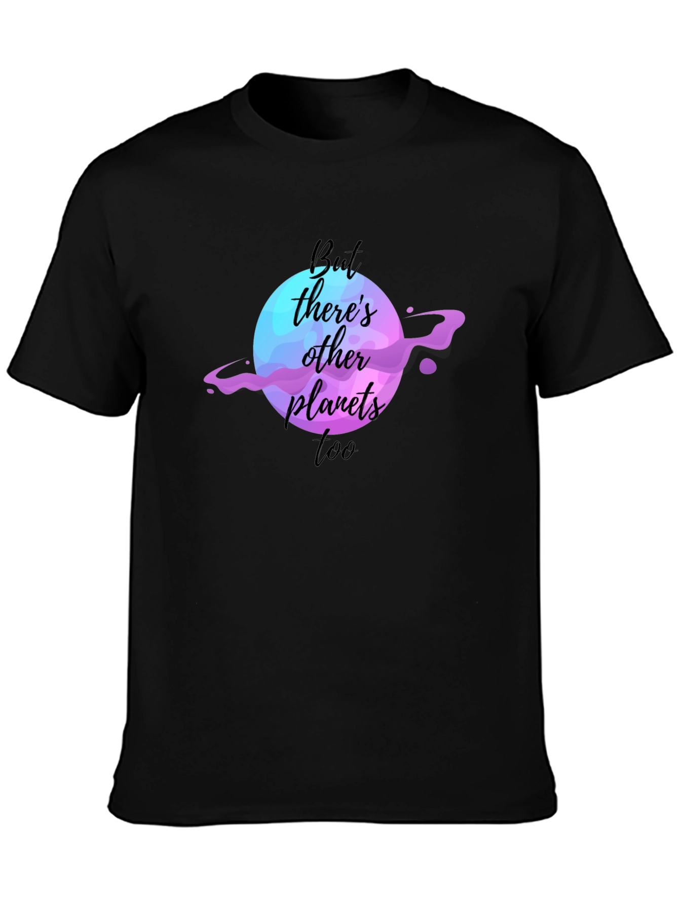 Other Planets Graphic Tee - Black Cotton Casual