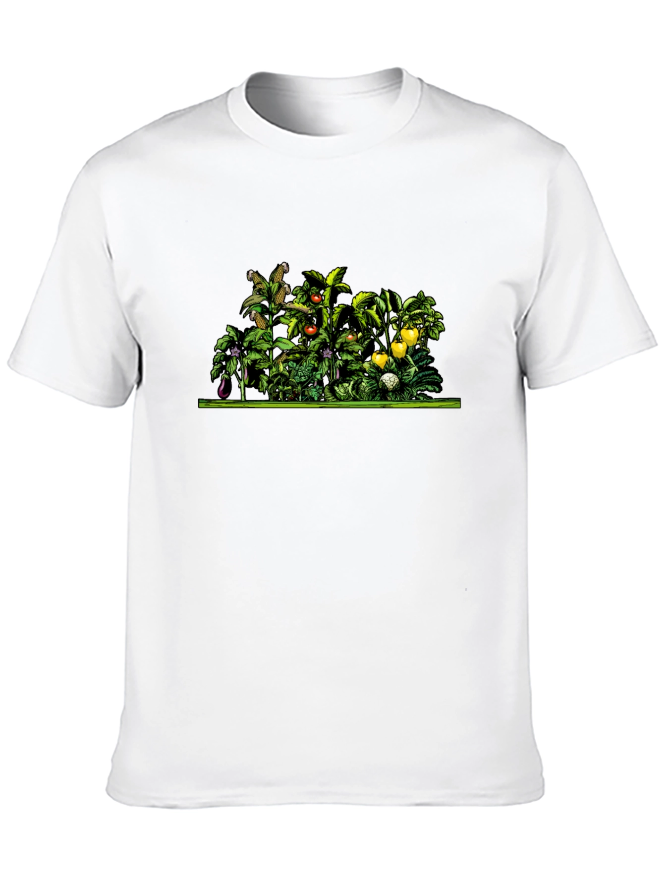 Vegetable Garden Print Black Tee