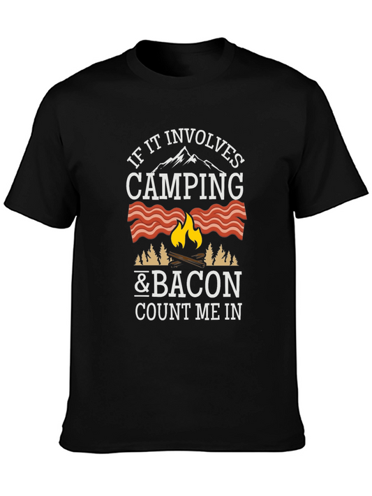 Camping & Bacon T-Shirt - Funny Outdoor Adventure Tee