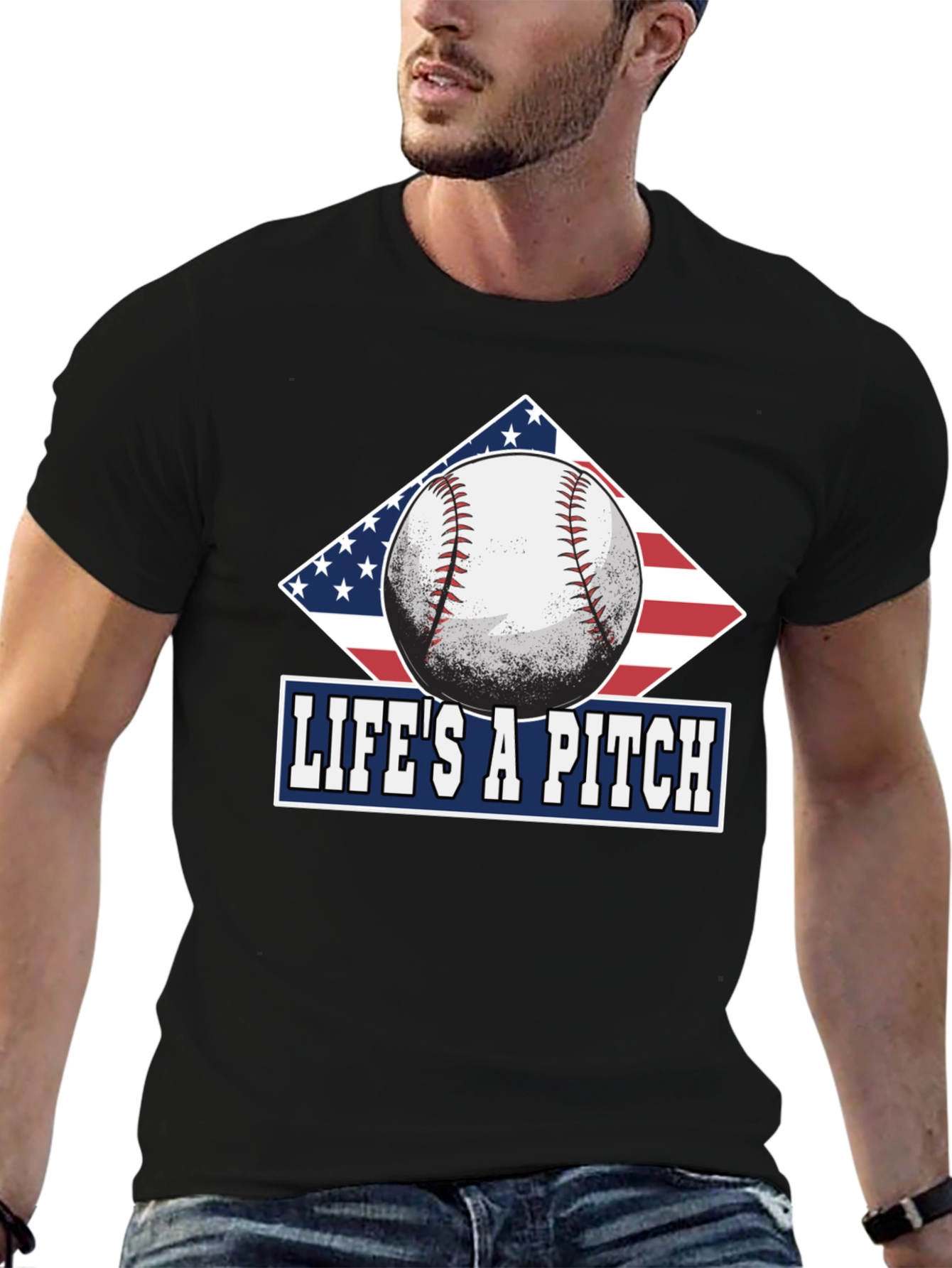 Lifes A Pitch Baseball Graphic Tee