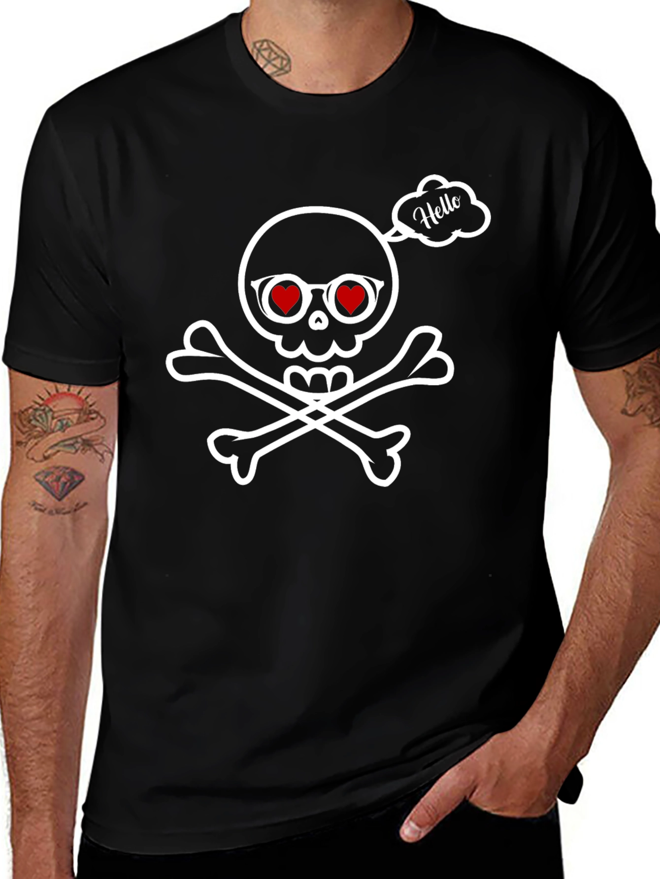 Skull & Crossbones Hello Graphic Tee