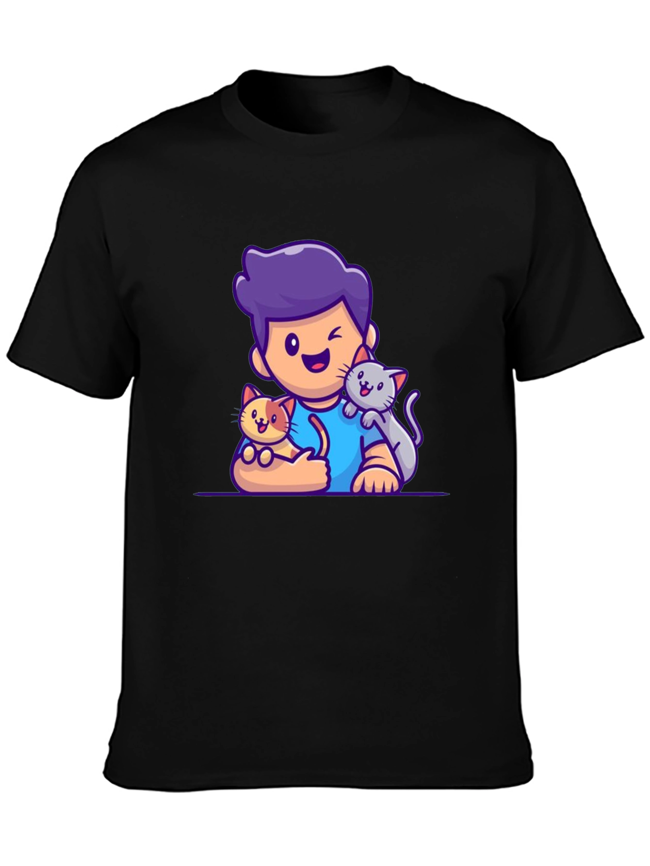 Cute Cartoon Cat Lover T-Shirt