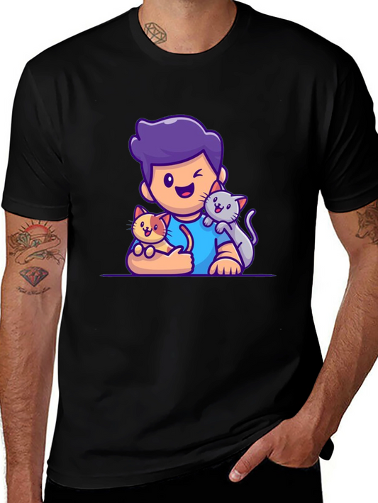 Cute Cartoon Cat Lover T-Shirt