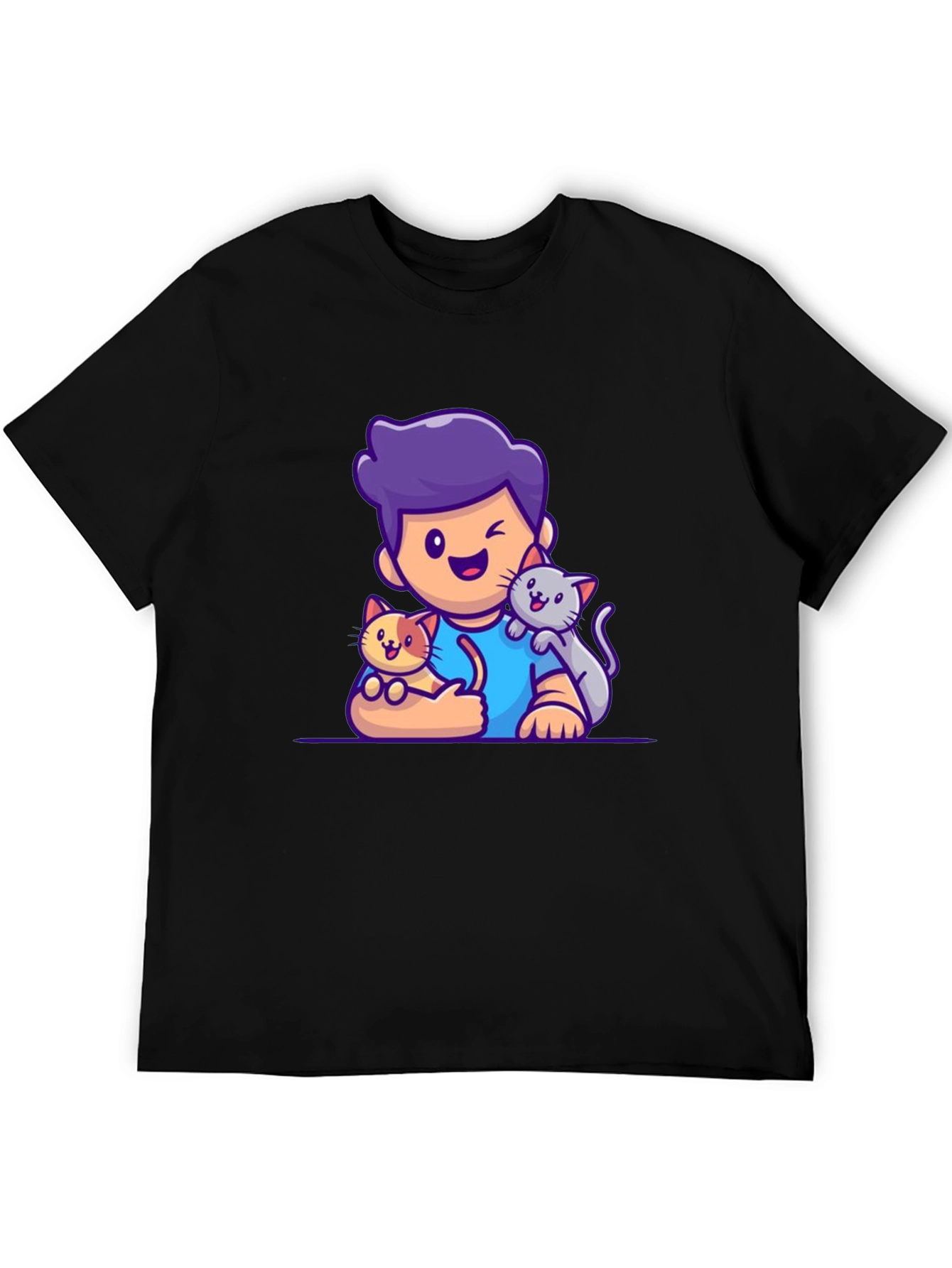 Cute Cartoon Cat Lover T-Shirt