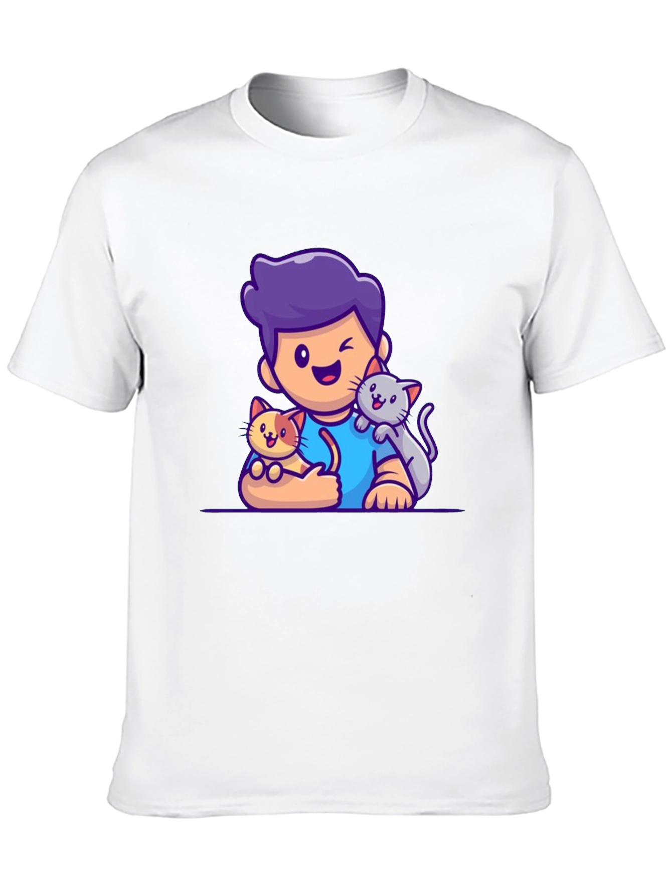 Cute Cartoon Cat Lover T-Shirt