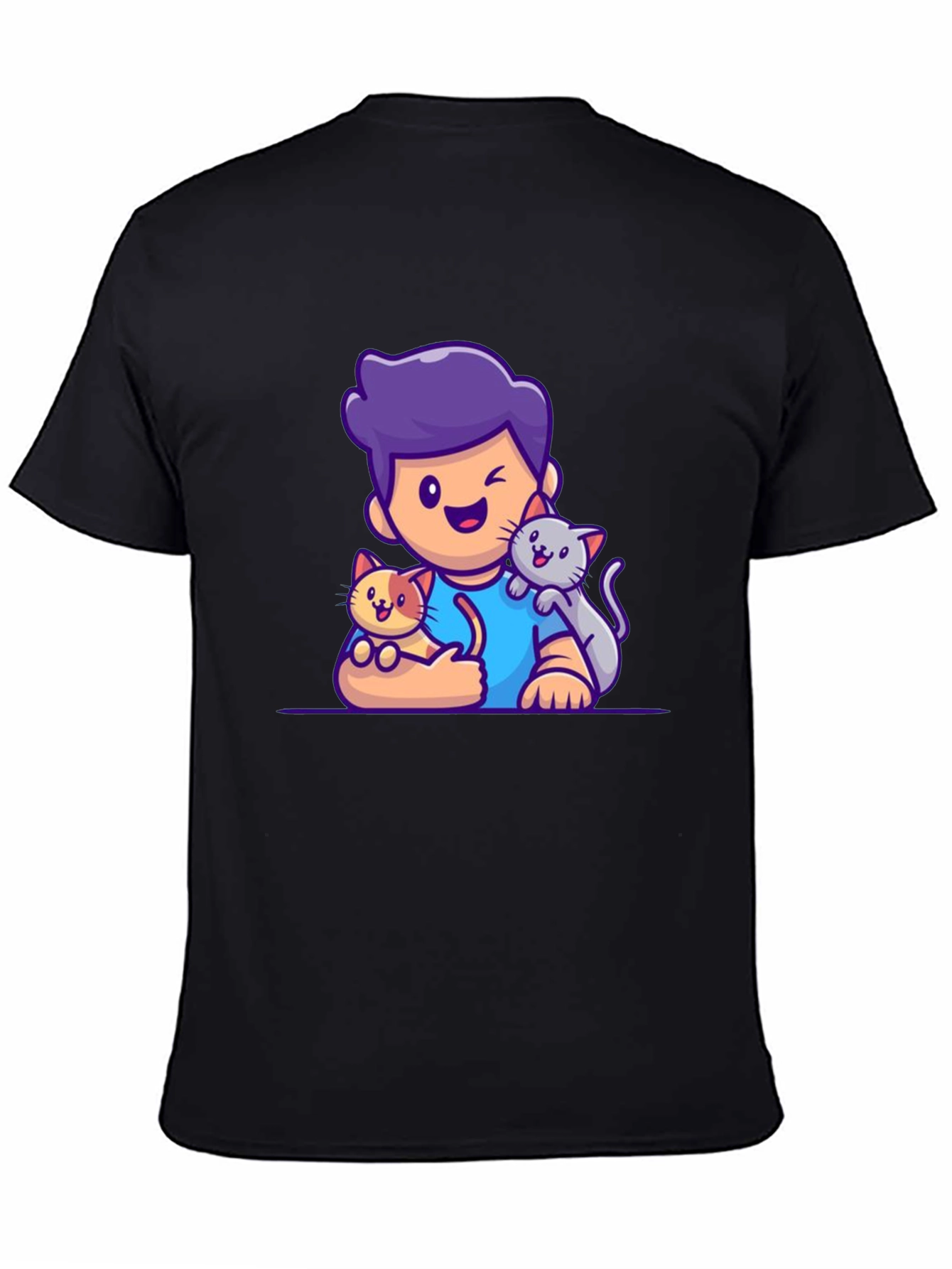 Cute Cartoon Cat Lover T-Shirt