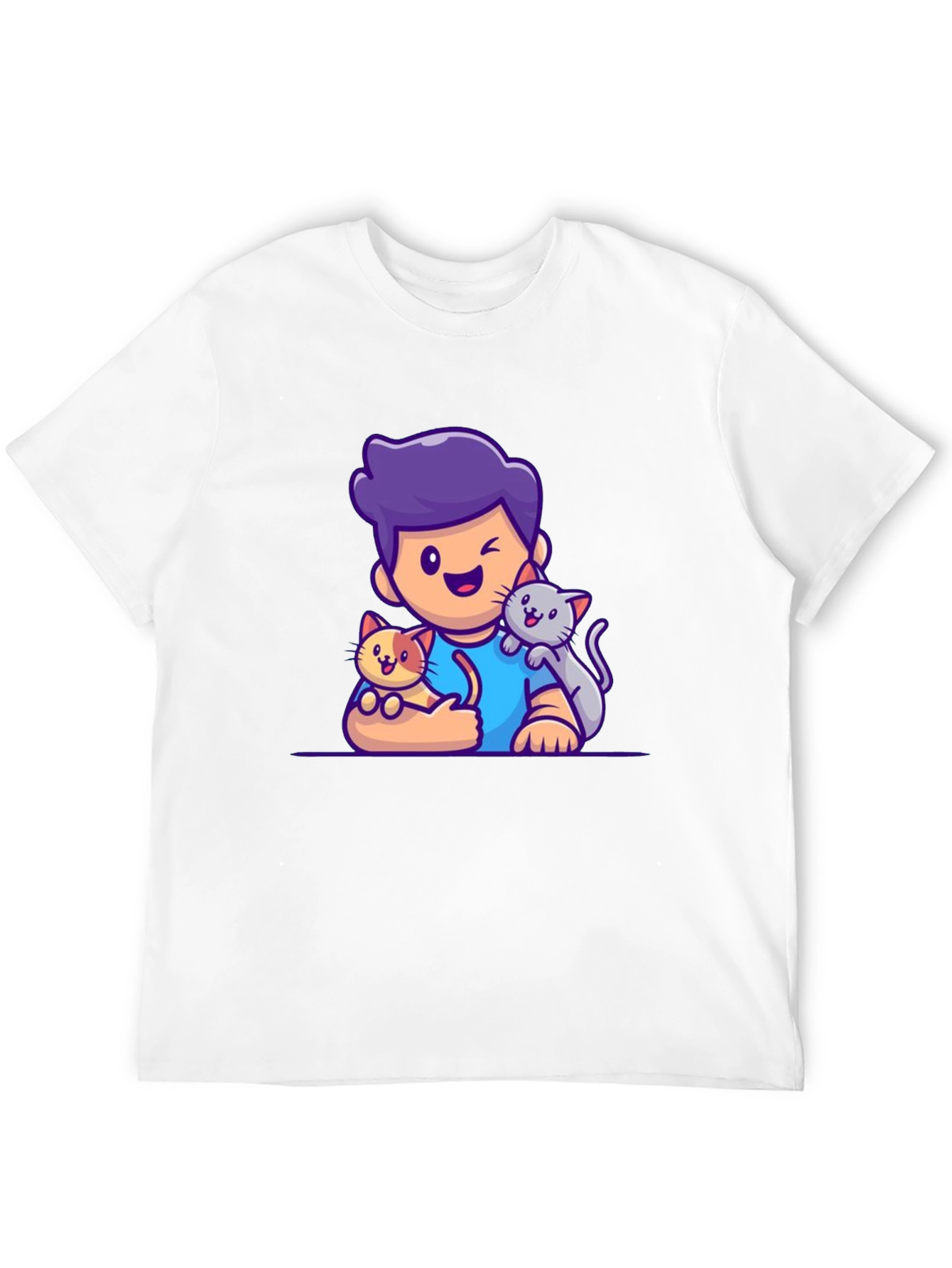 Cute Cartoon Cat Lover T-Shirt