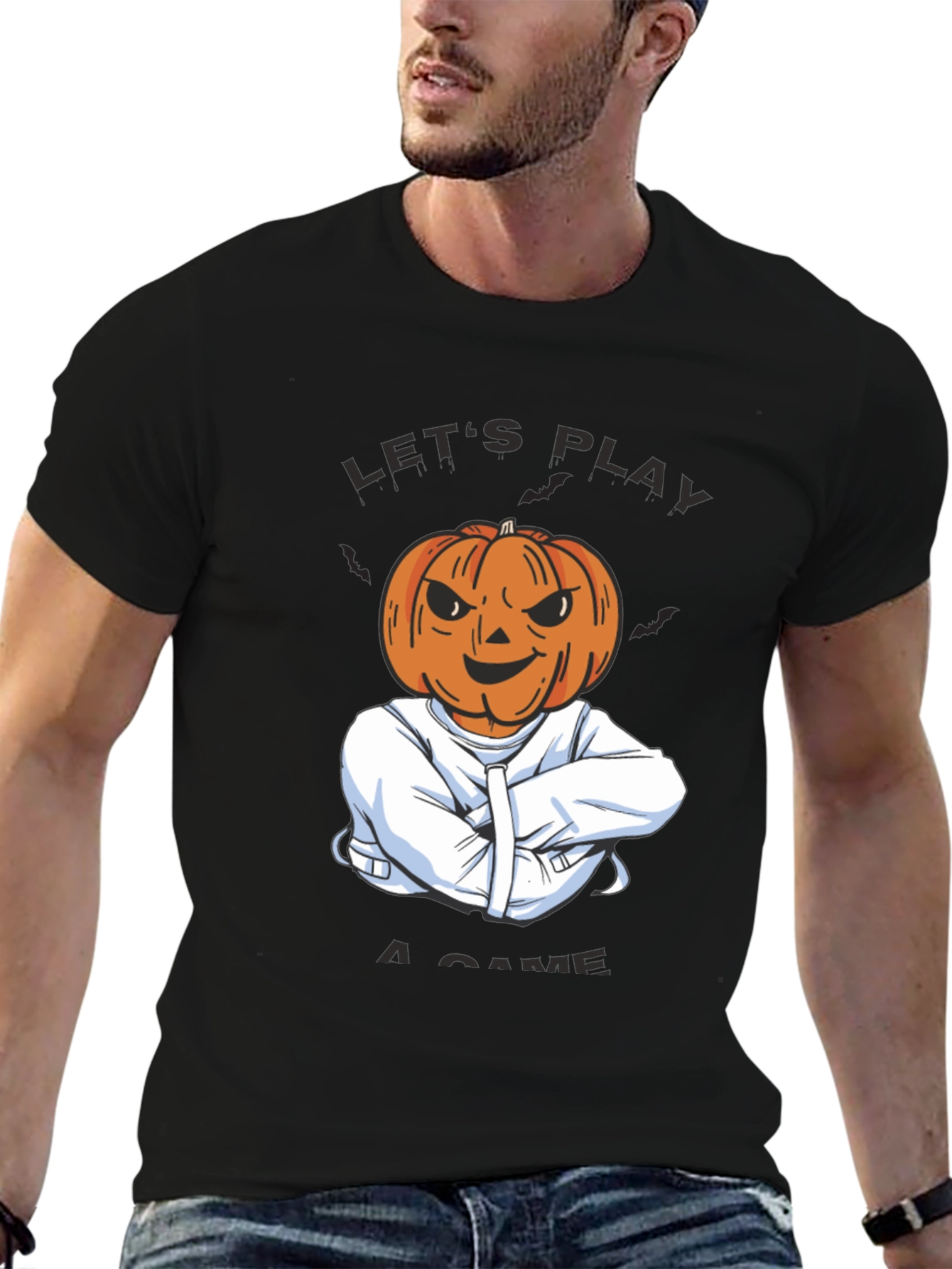 Pumpkin Head Straight Jacket Halloween T-Shirt