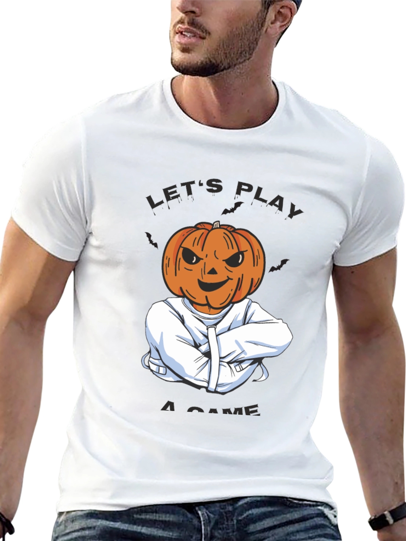 Pumpkin Head Straight Jacket Halloween T-Shirt