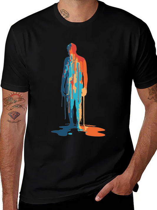 Abstract Paint Drip Man Graphic Tee