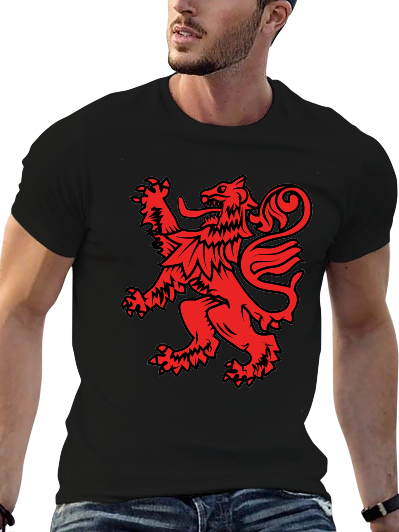 Red Lion Crest Black T-Shirt