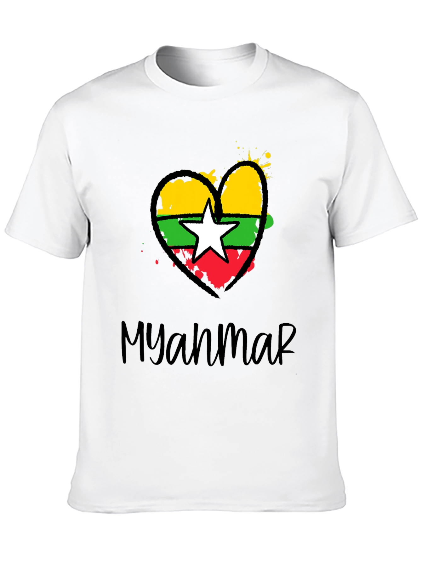 Myanmar Flag Heart T-Shirt