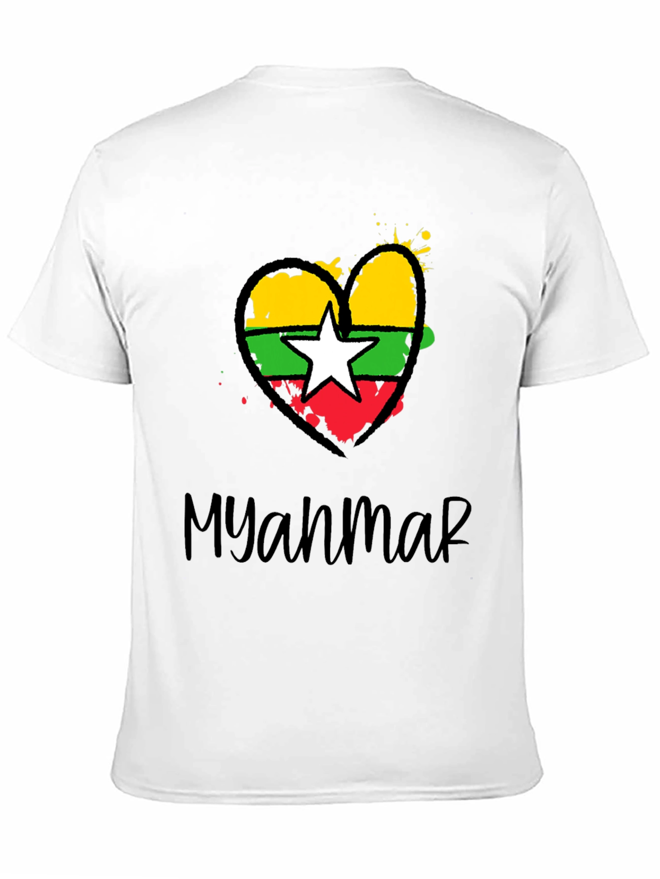 Myanmar Flag Heart T-Shirt
