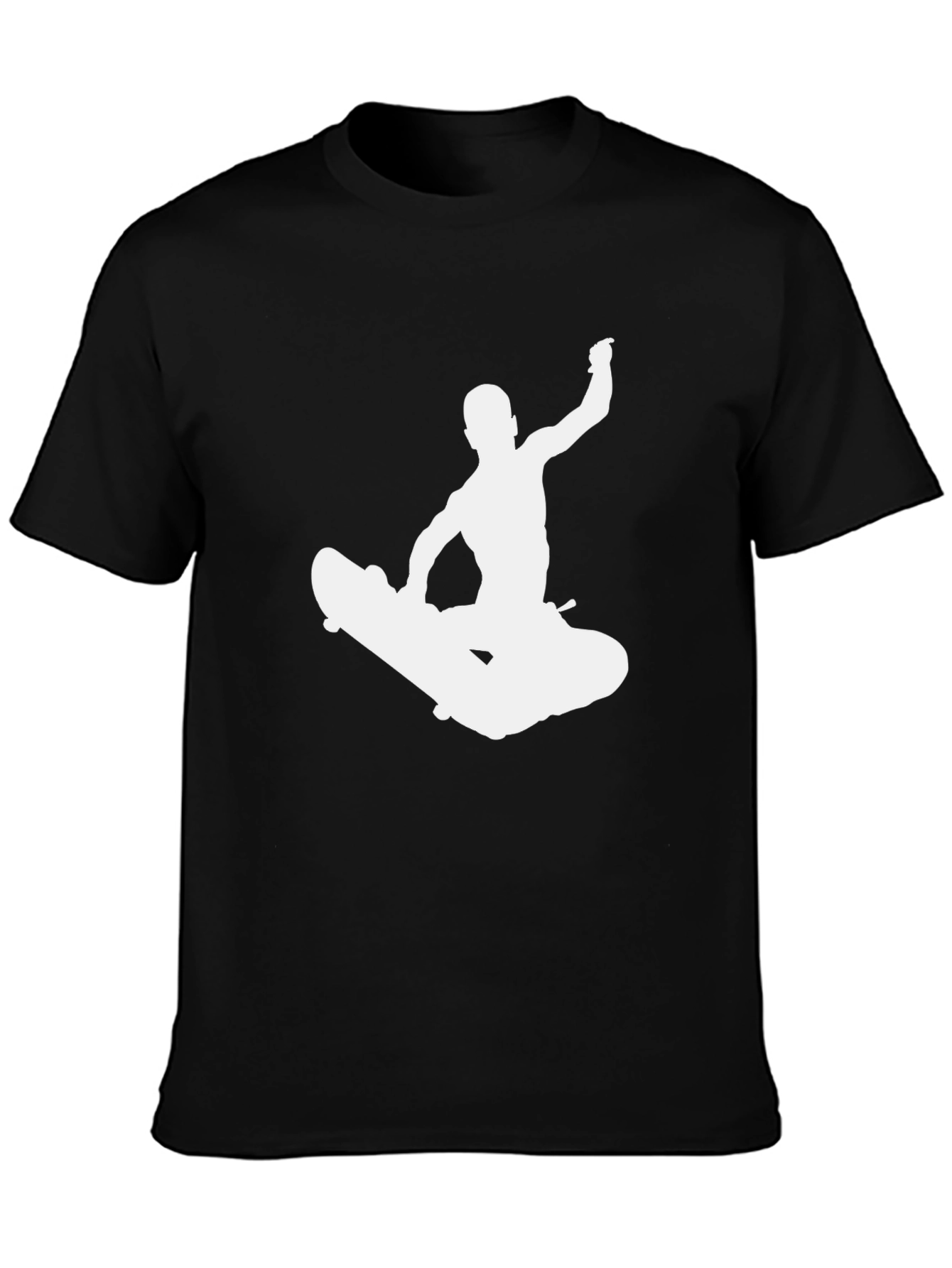 Skateboarder Silhouette Graphic Tee - Black