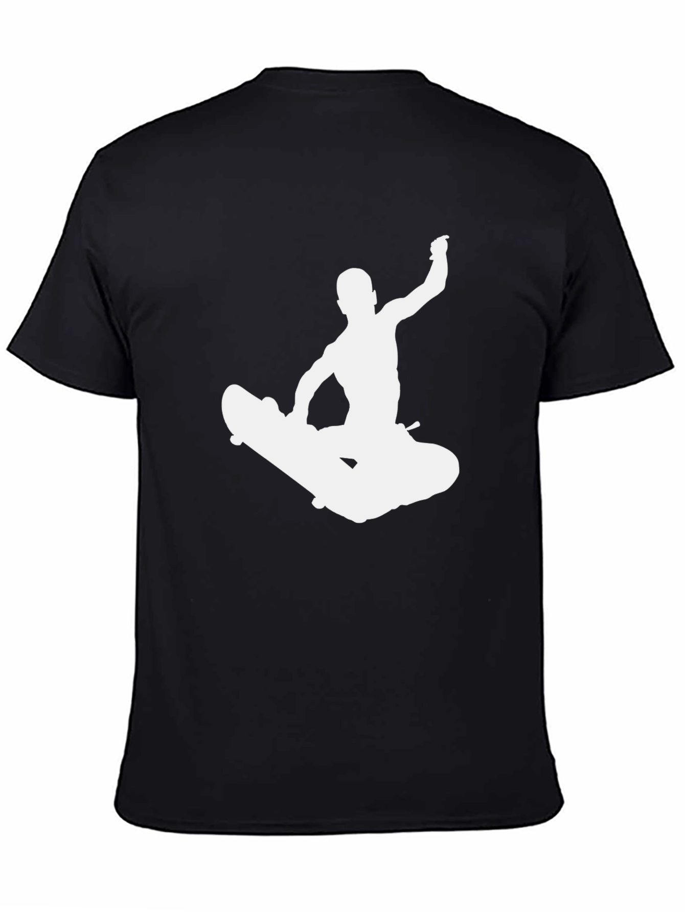 Skateboarder Silhouette Graphic Tee - Black