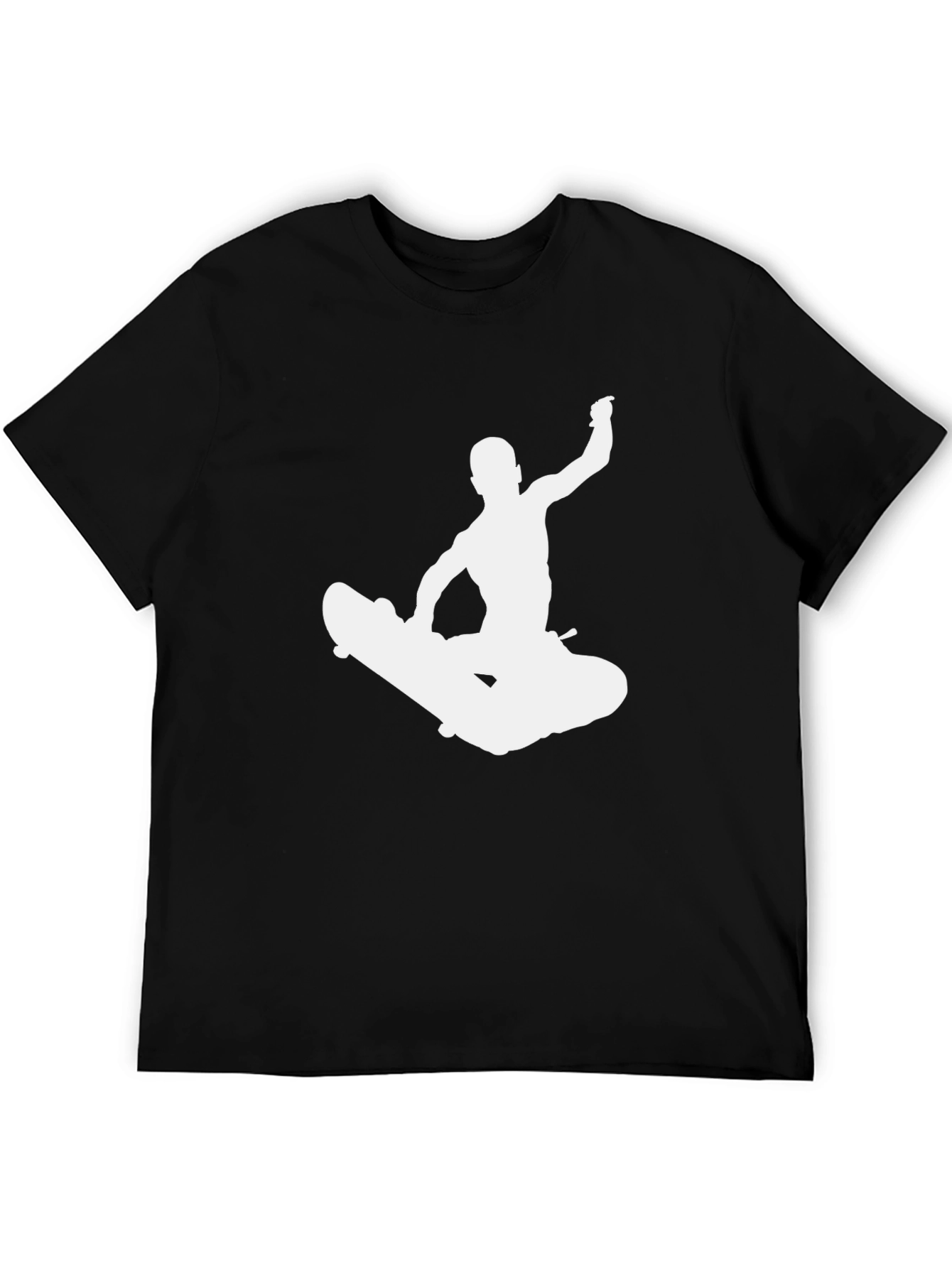 Skateboarder Silhouette Graphic Tee - Black