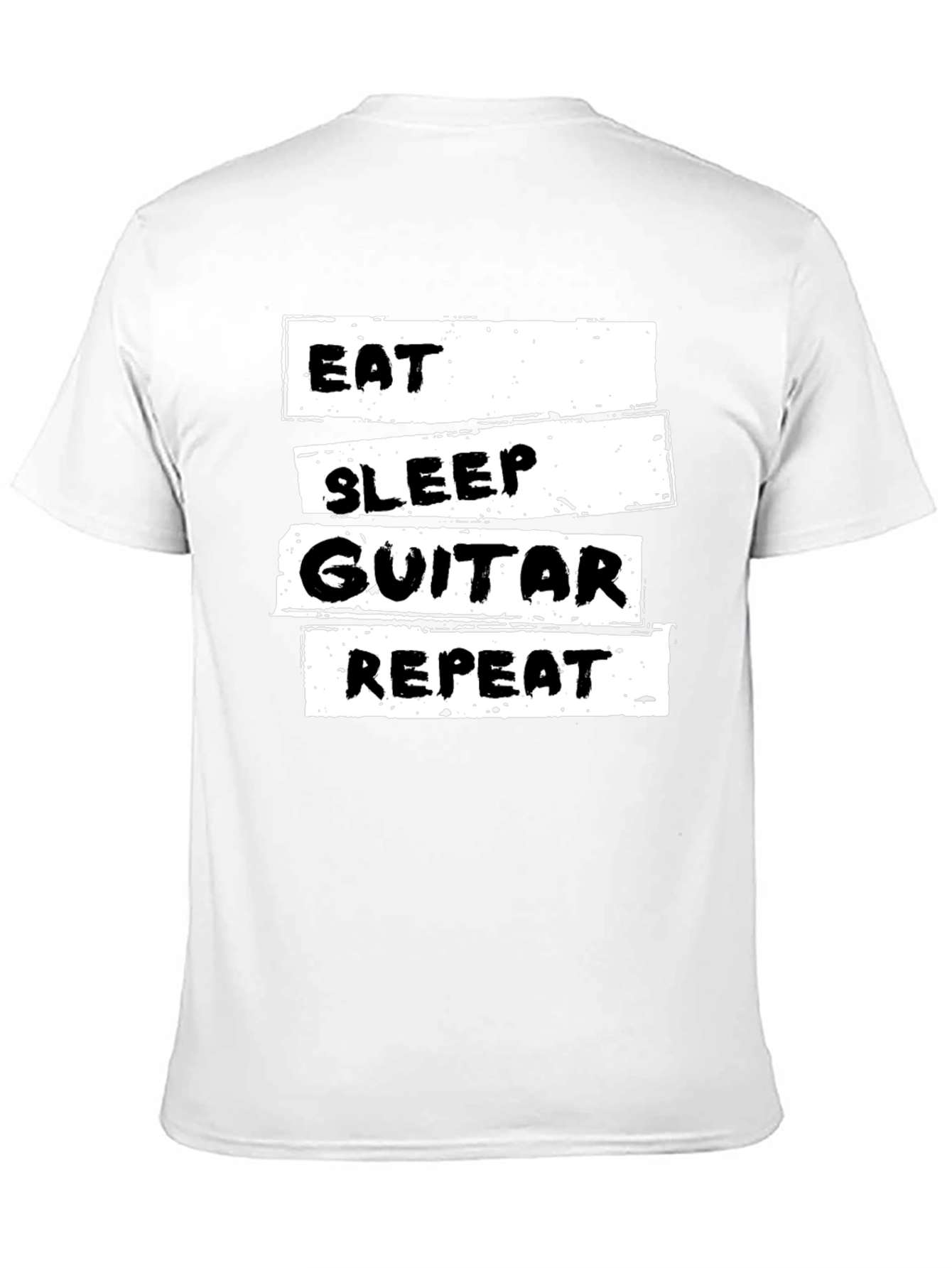 Eat Sleep Guitar Repeat Black Graphic T-Shirt