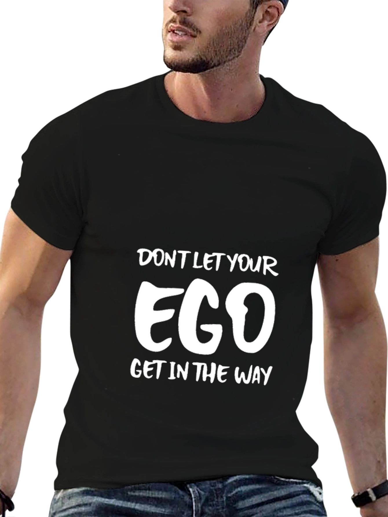 Ego Graphic Tee - Motivational Black T-Shirt