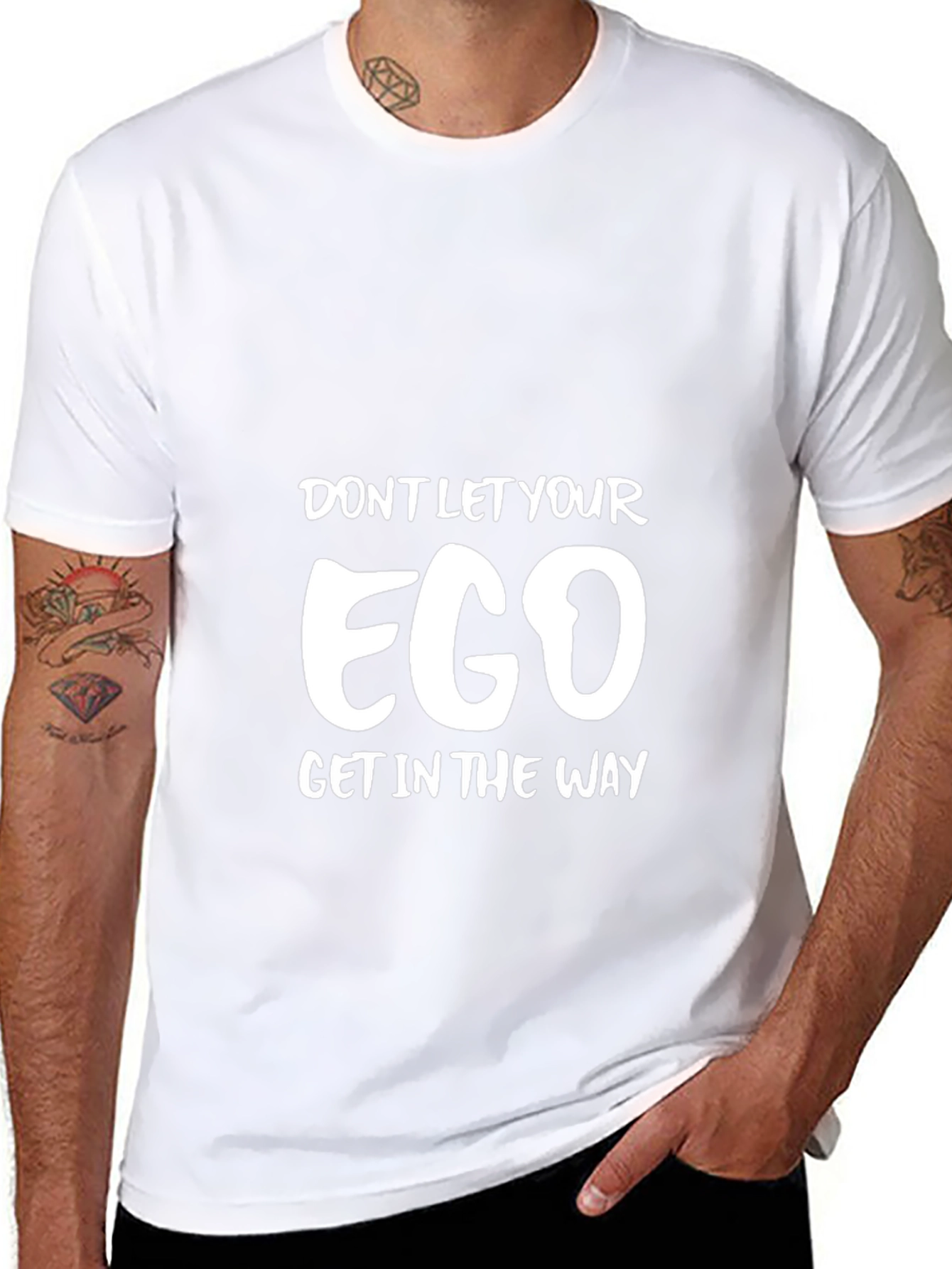 Ego Graphic Tee - Motivational Black T-Shirt