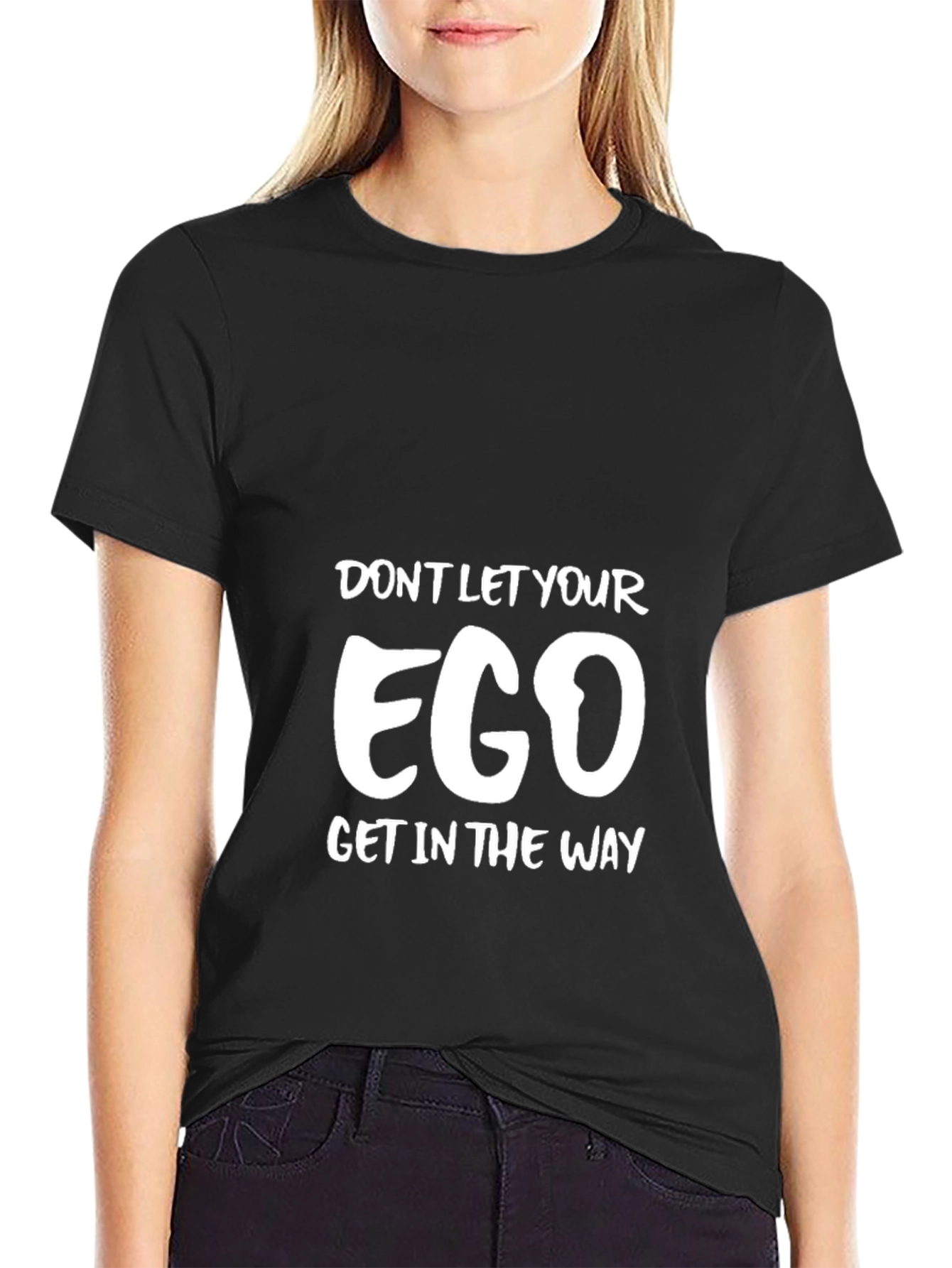 Ego Graphic Tee - Motivational Black T-Shirt