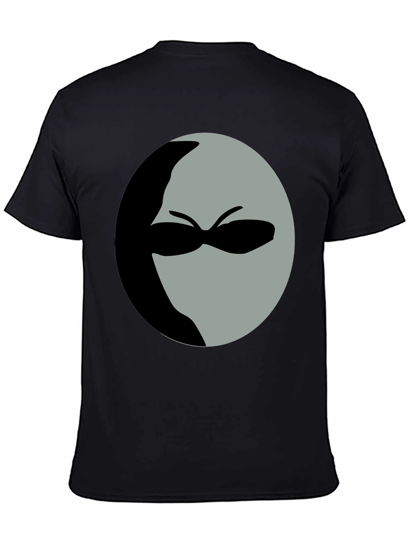 Mystery Man Graphic Tee - Black Cotton Shirt