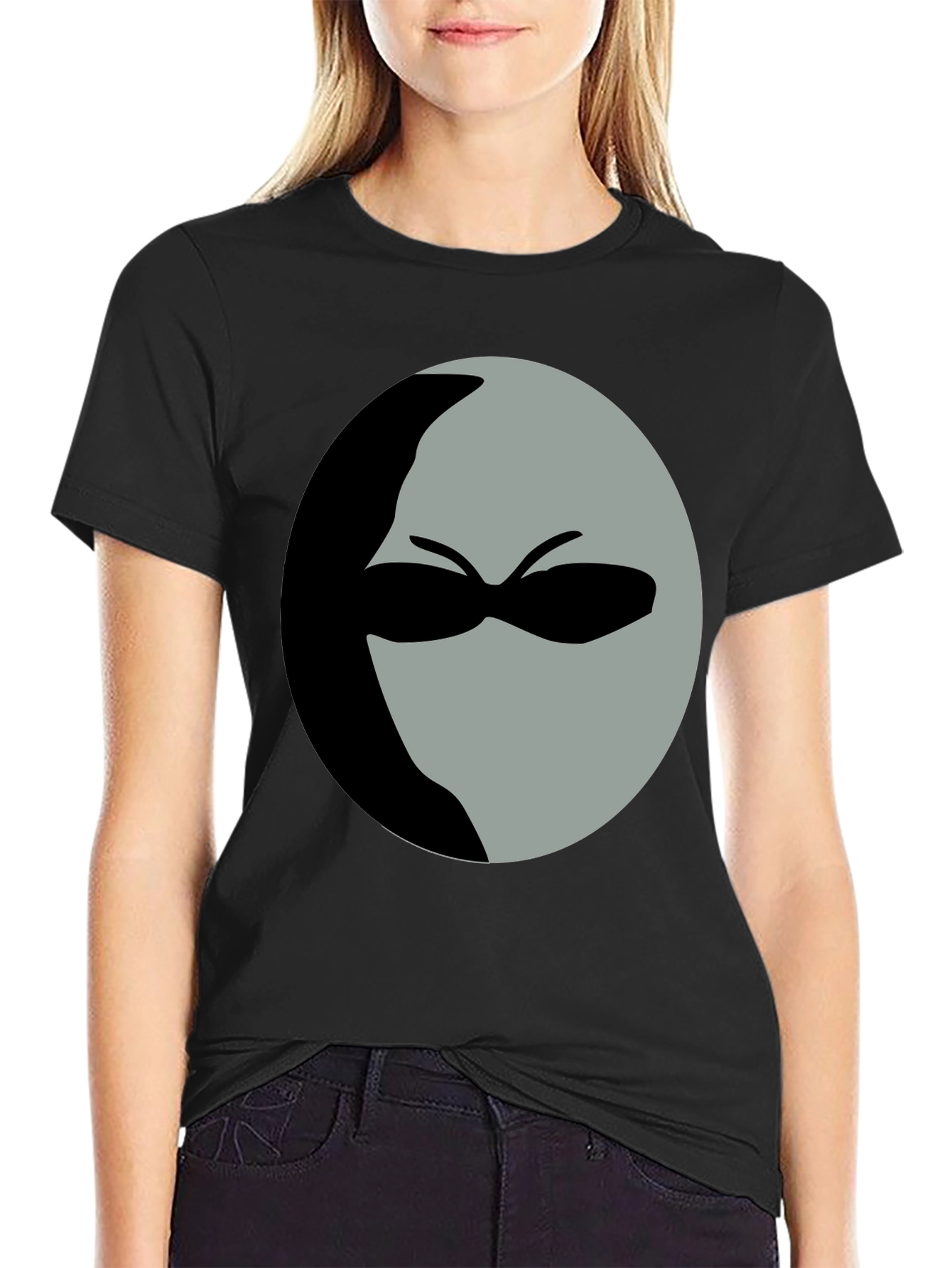Mystery Man Graphic Tee - Black Cotton Shirt