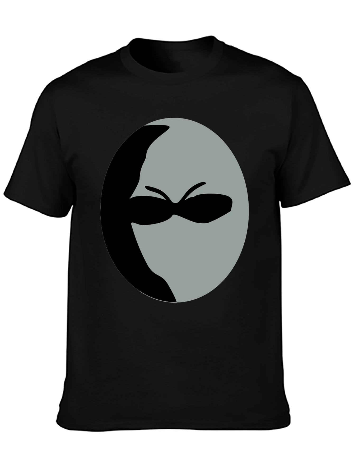 Mystery Man Graphic Tee - Black Cotton Shirt