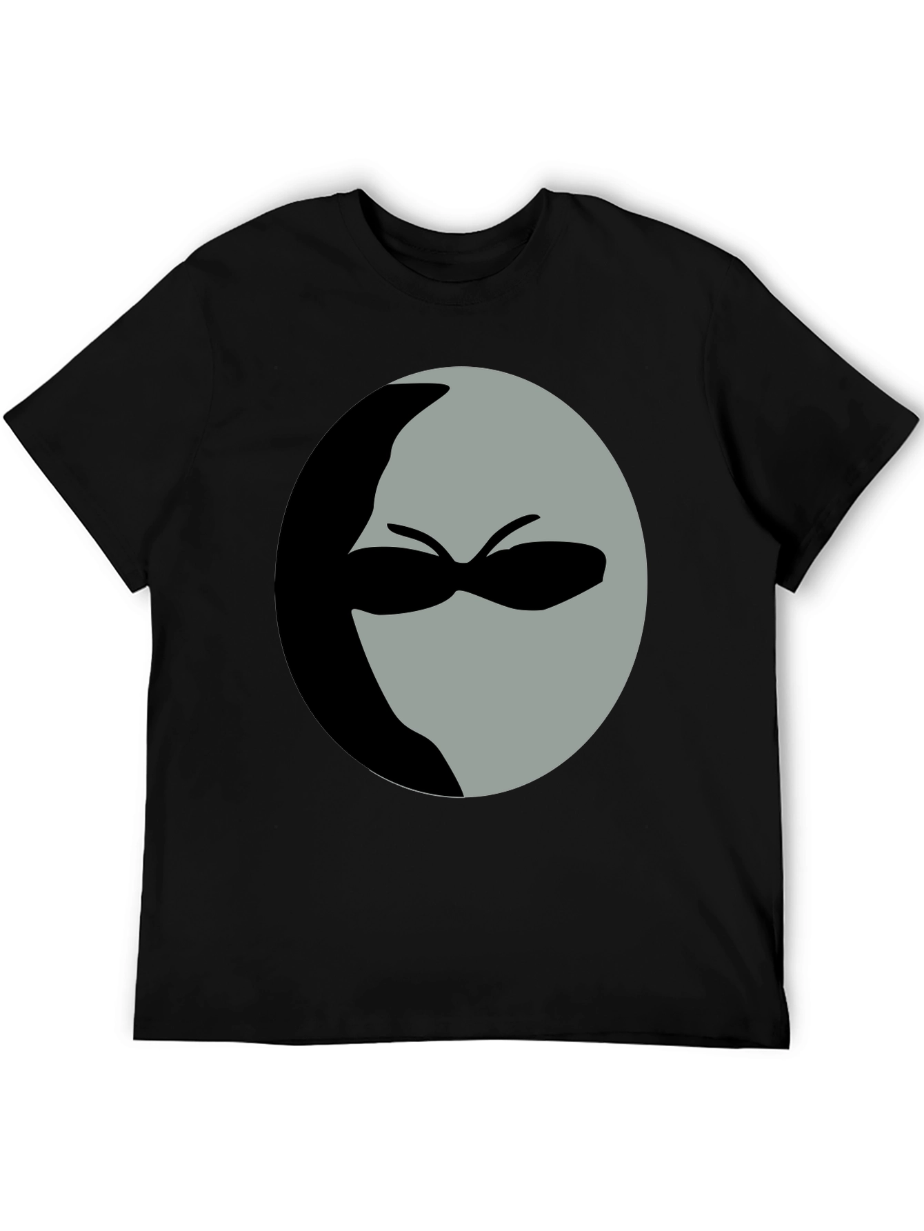 Mystery Man Graphic Tee - Black Cotton Shirt