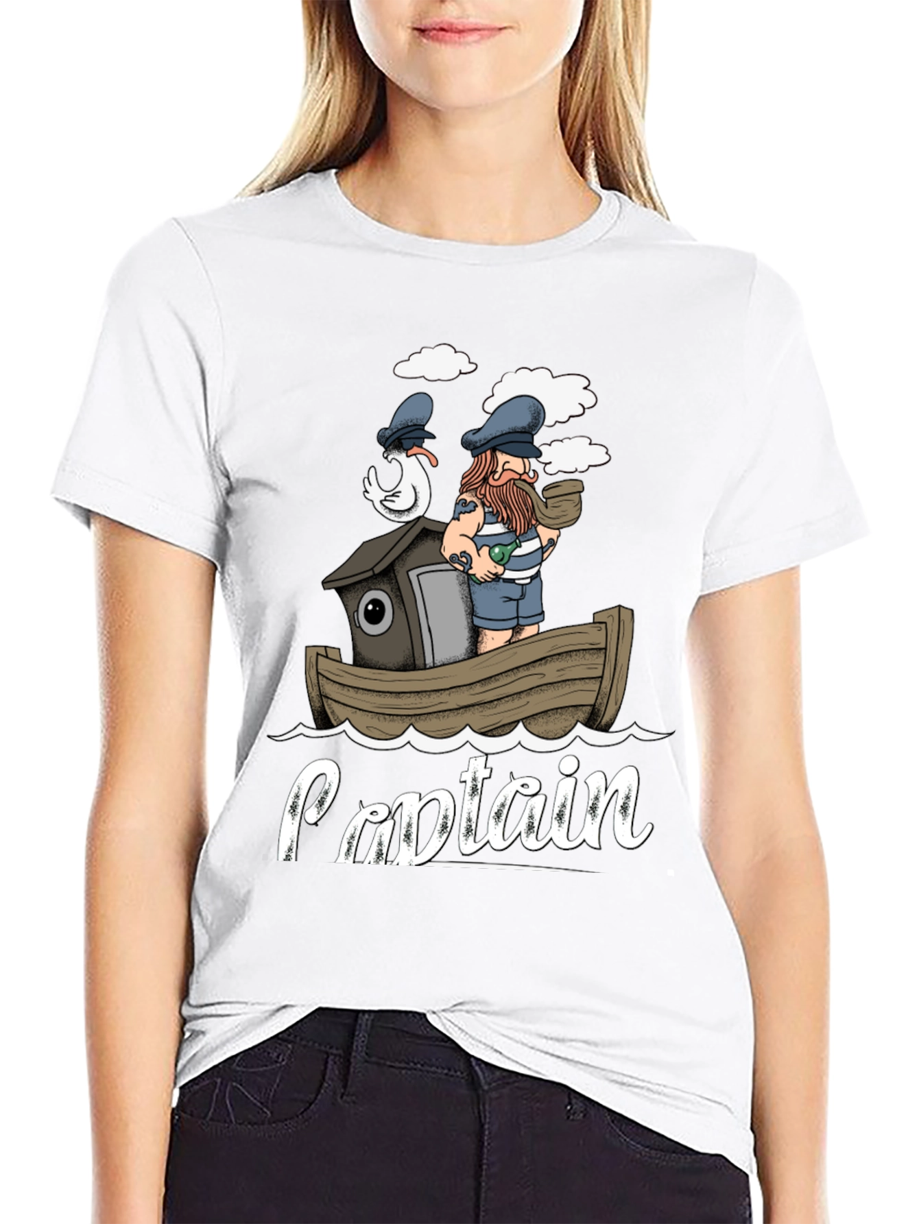 Cartoon Captain Graphic T-Shirt