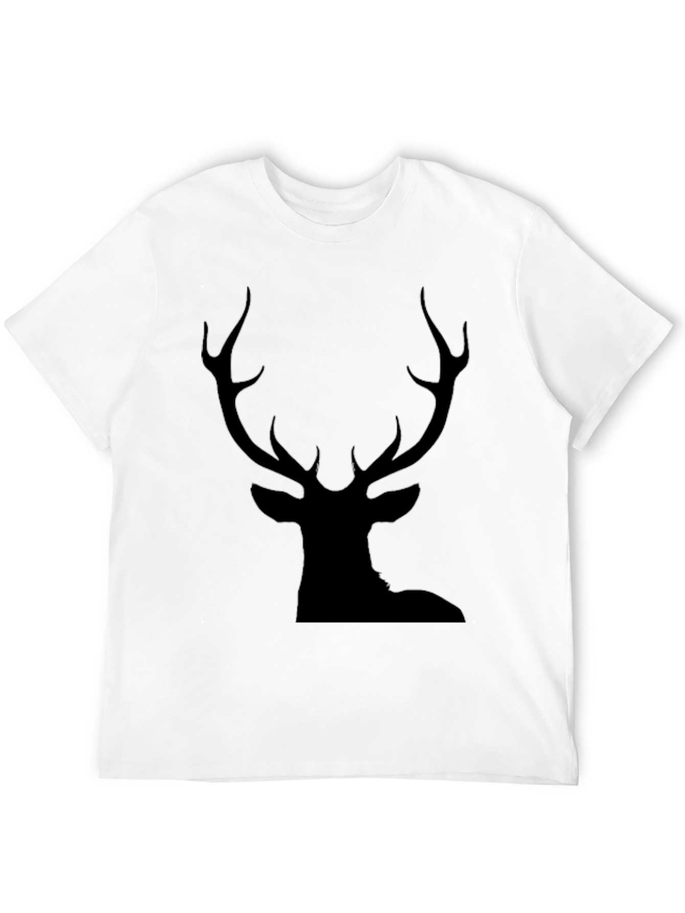 Black Deer Silhouette Graphic Tee - Mens Casual Shirt