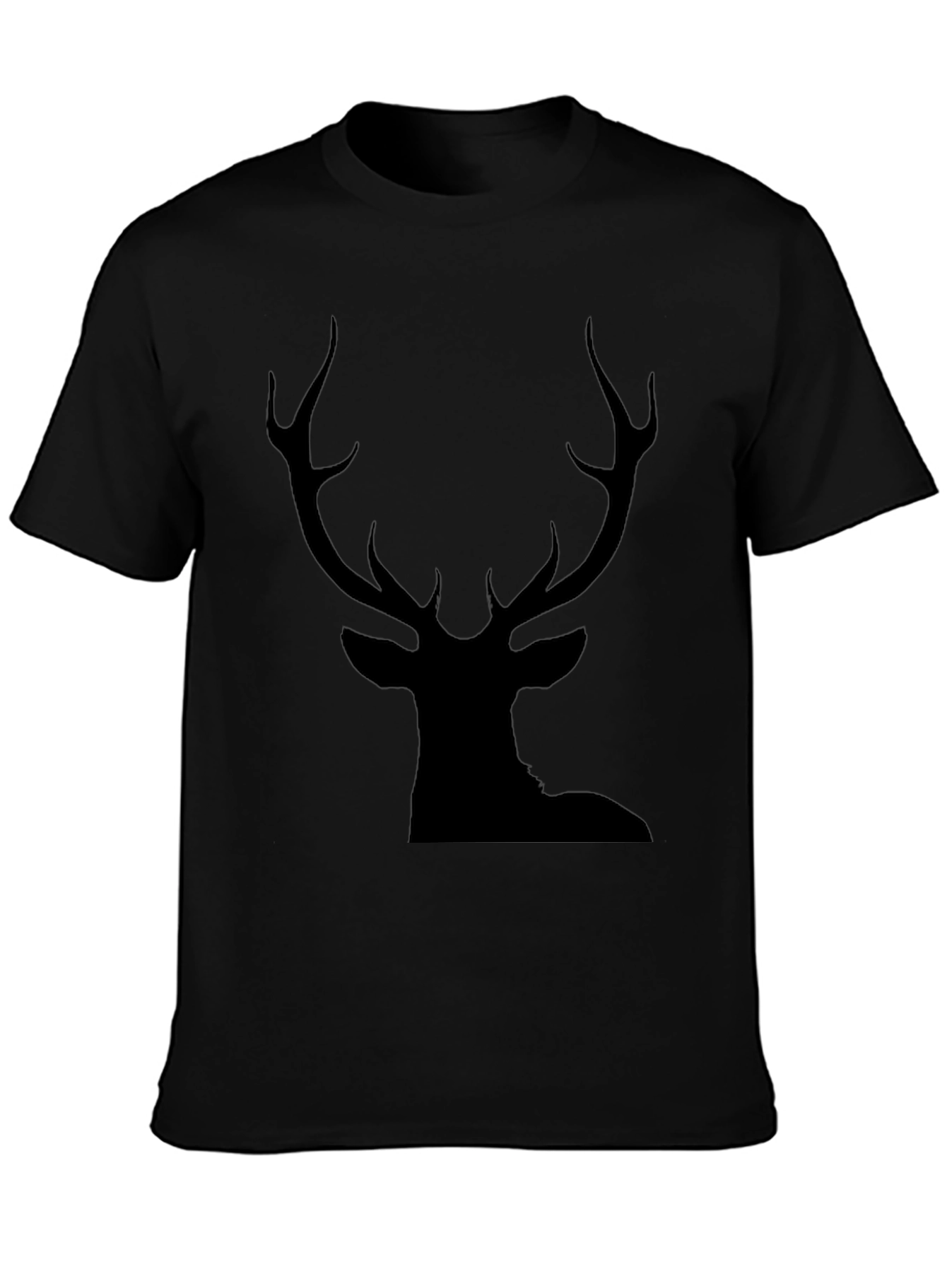 Black Deer Silhouette Graphic Tee - Mens Casual Shirt