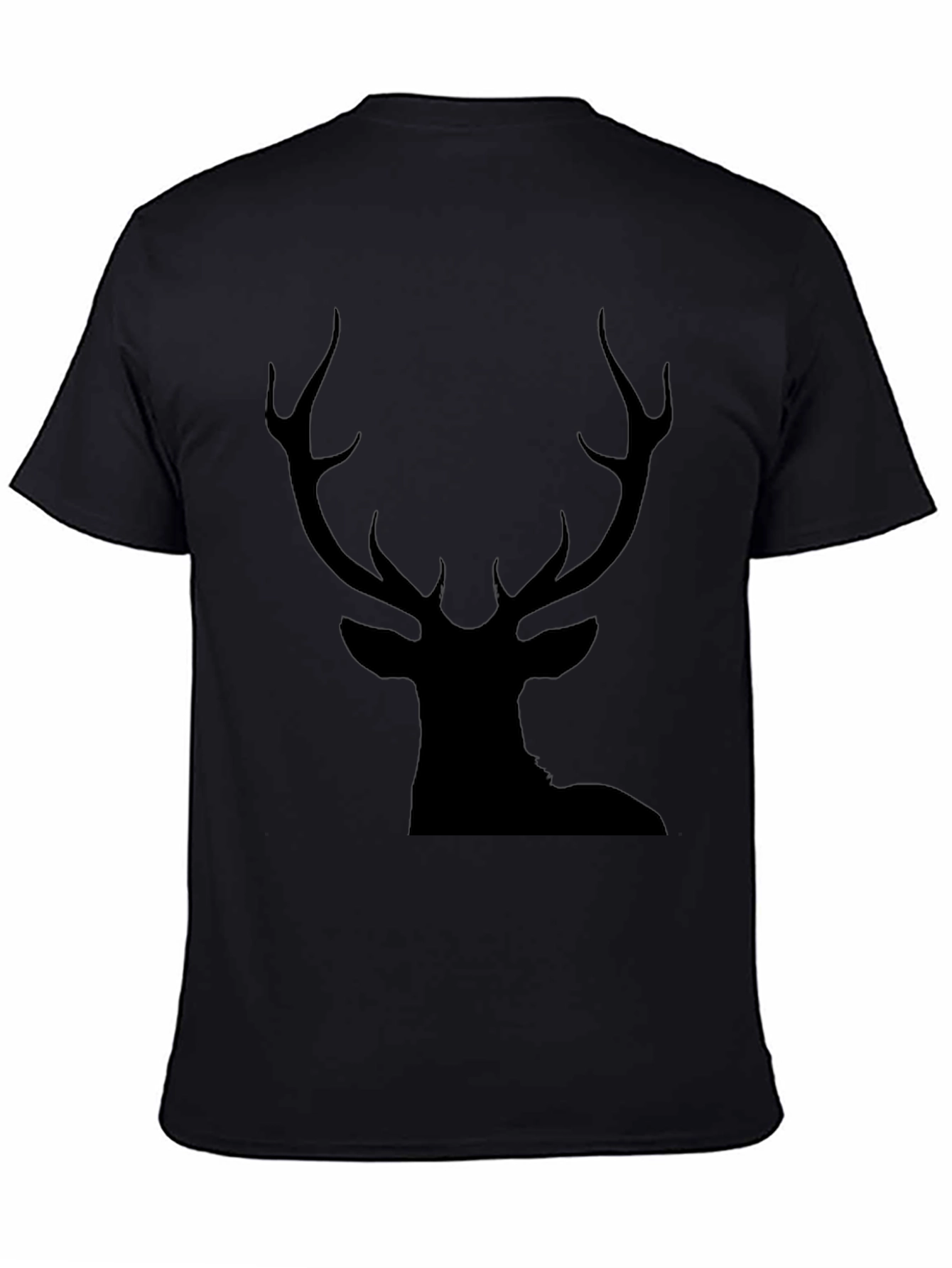 Black Deer Silhouette Graphic Tee - Mens Casual Shirt