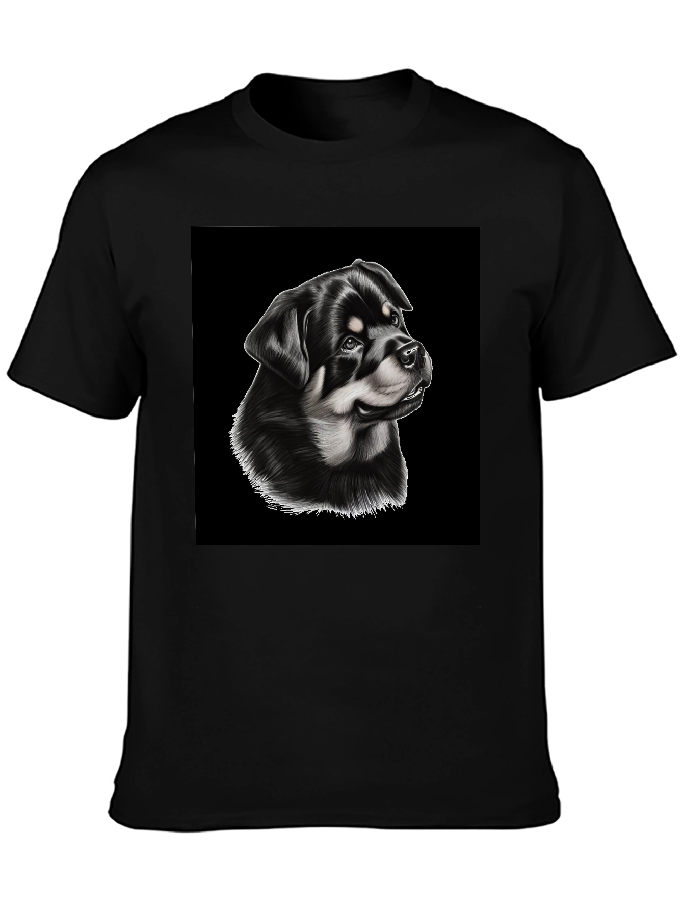 Rottweiler Dog Graphic T-Shirt - Mens Black Tee