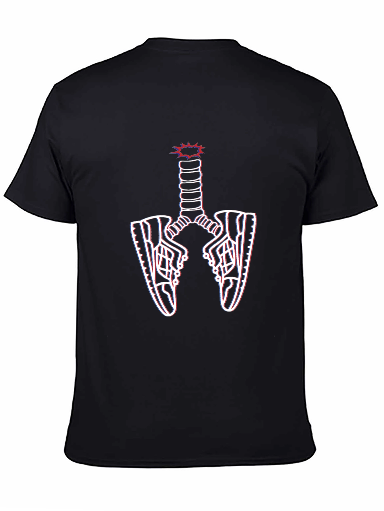 Sneaker Lung Graphic Tee - Black Cotton Blend