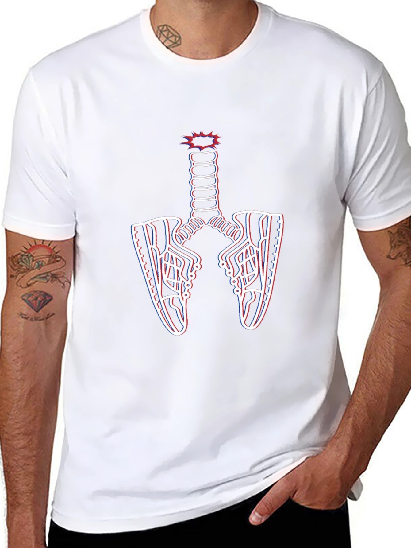 Sneaker Lung Graphic Tee - Black Cotton Blend