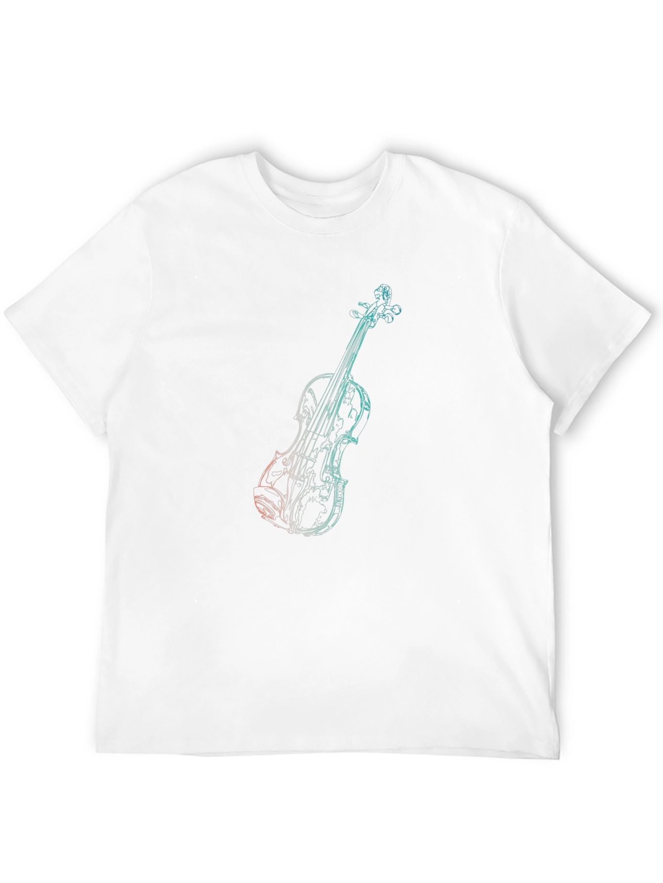 Violin Graphic Tee - Musical Mens Black T-Shirt