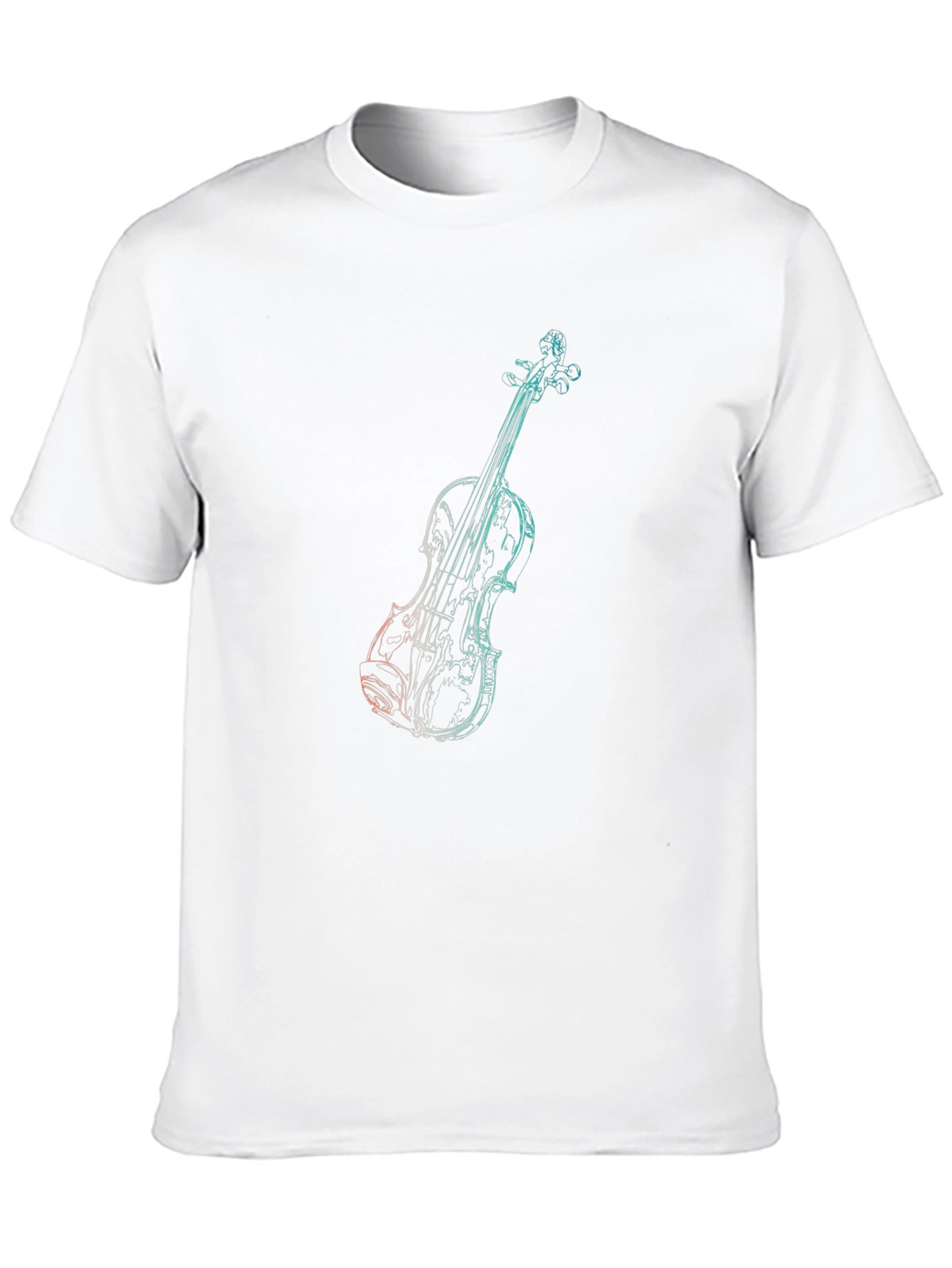 Violin Graphic Tee - Musical Mens Black T-Shirt