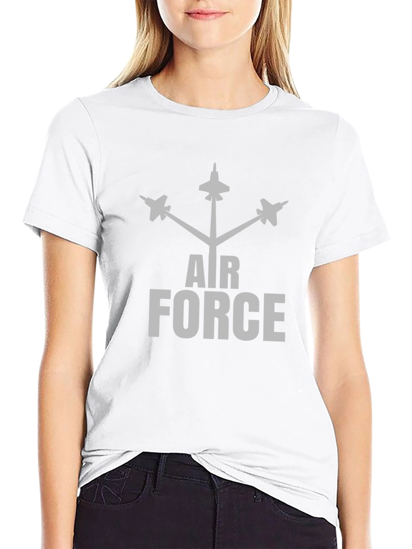 Air Force Graphic Print Black T-Shirt
