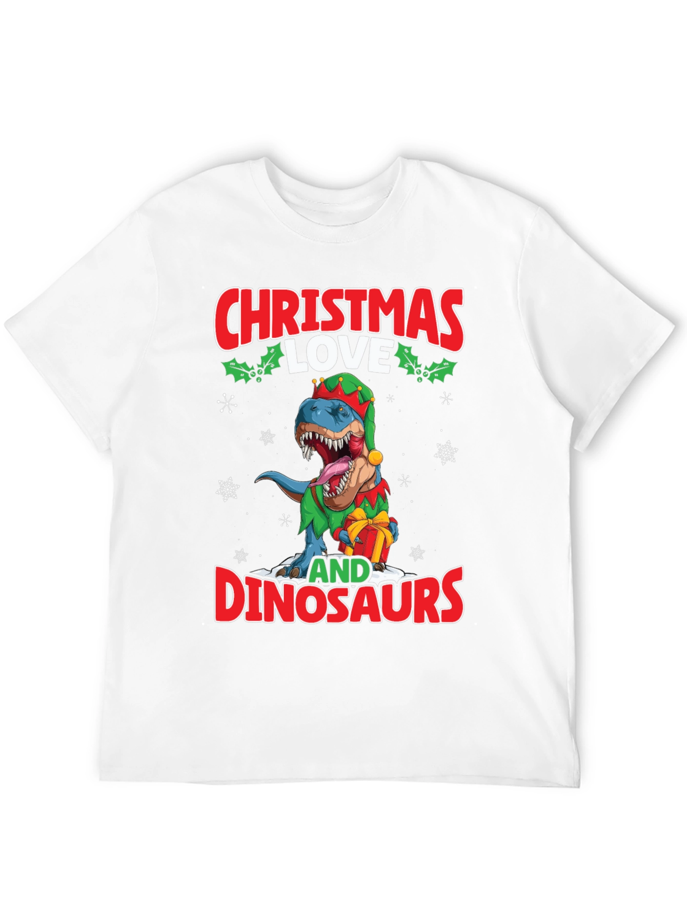 Christmas Love and Dinosaurs T-Shirt
