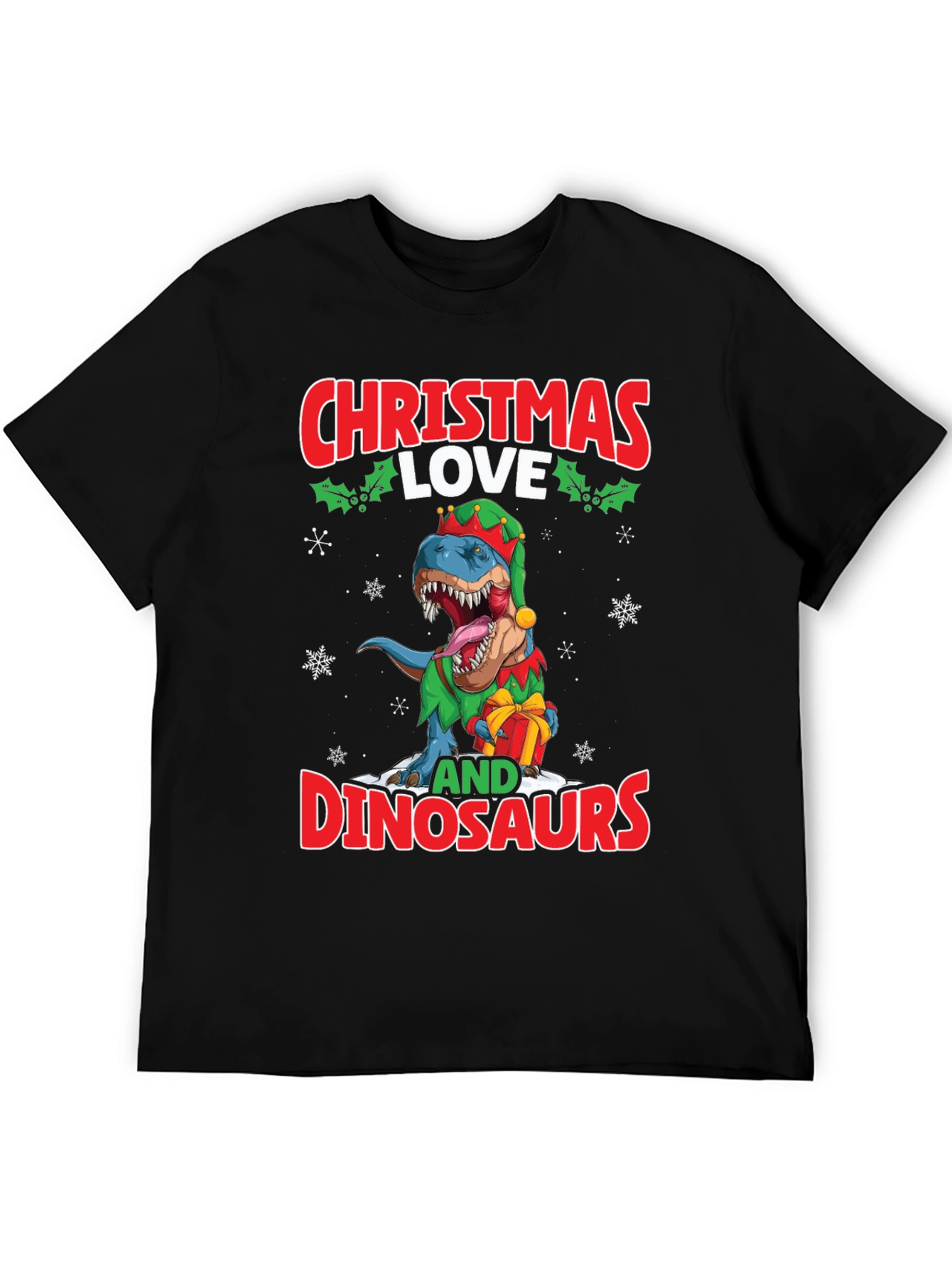 Christmas Love and Dinosaurs T-Shirt