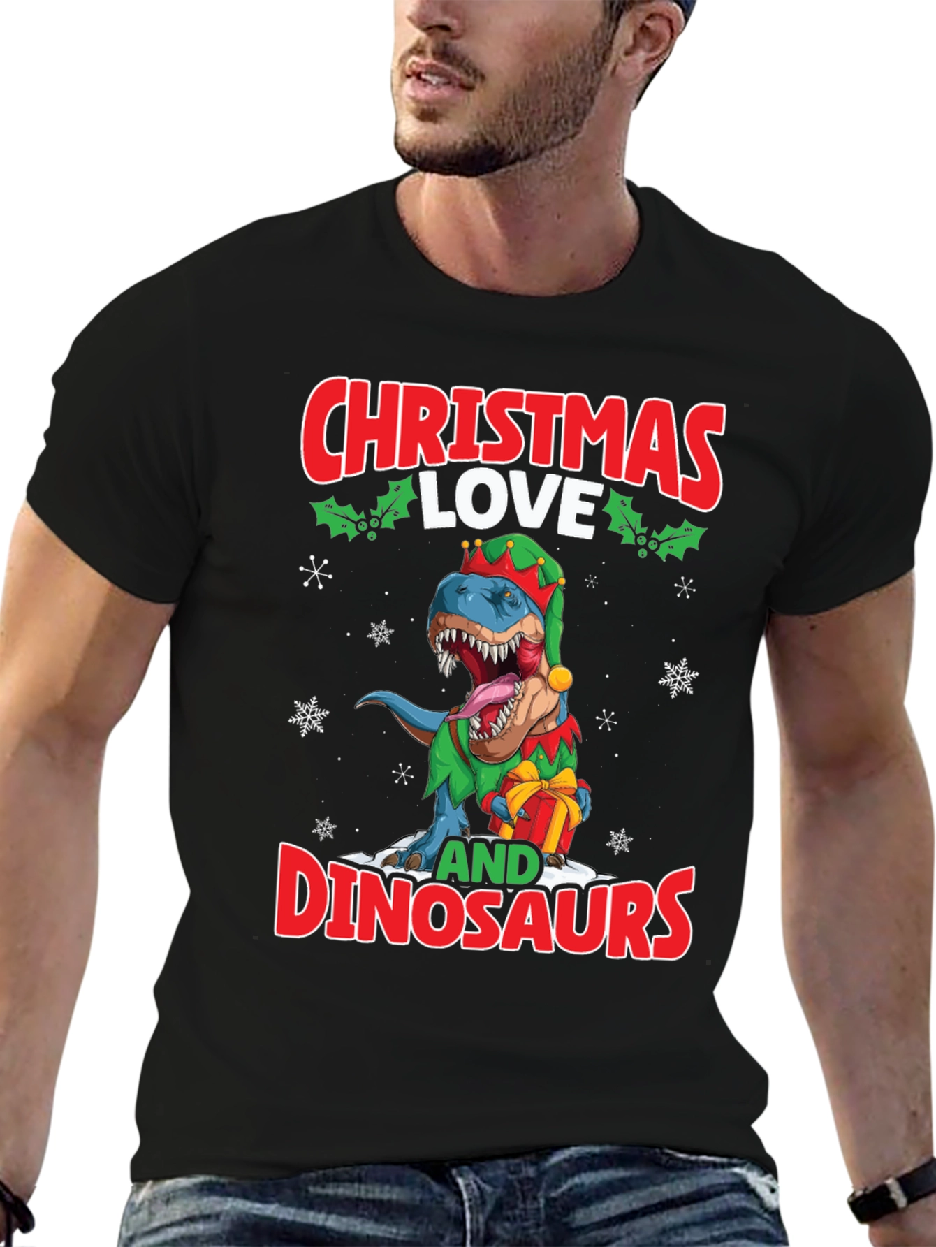 Christmas Love and Dinosaurs T-Shirt