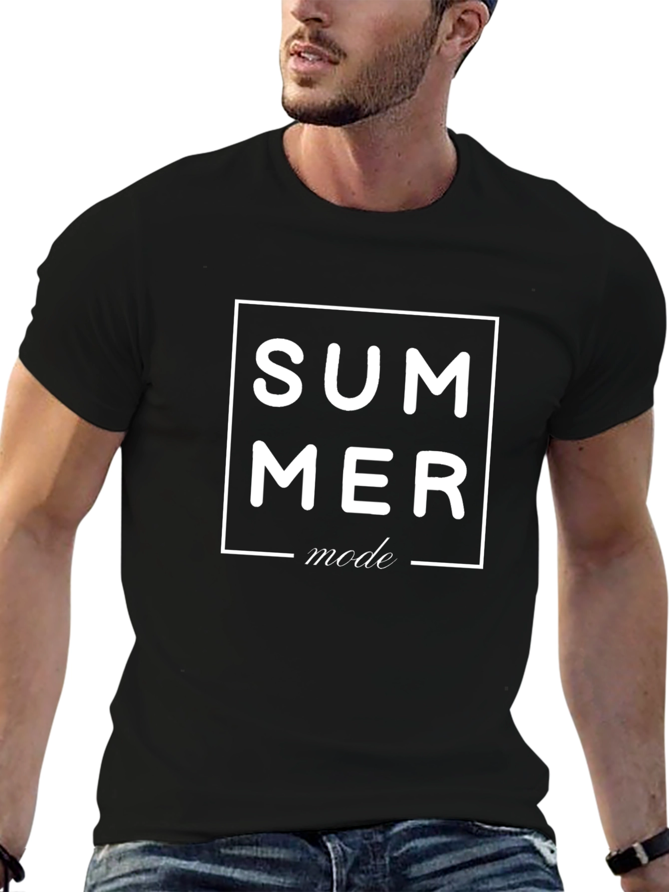Summer Mode Black Graphic Tee